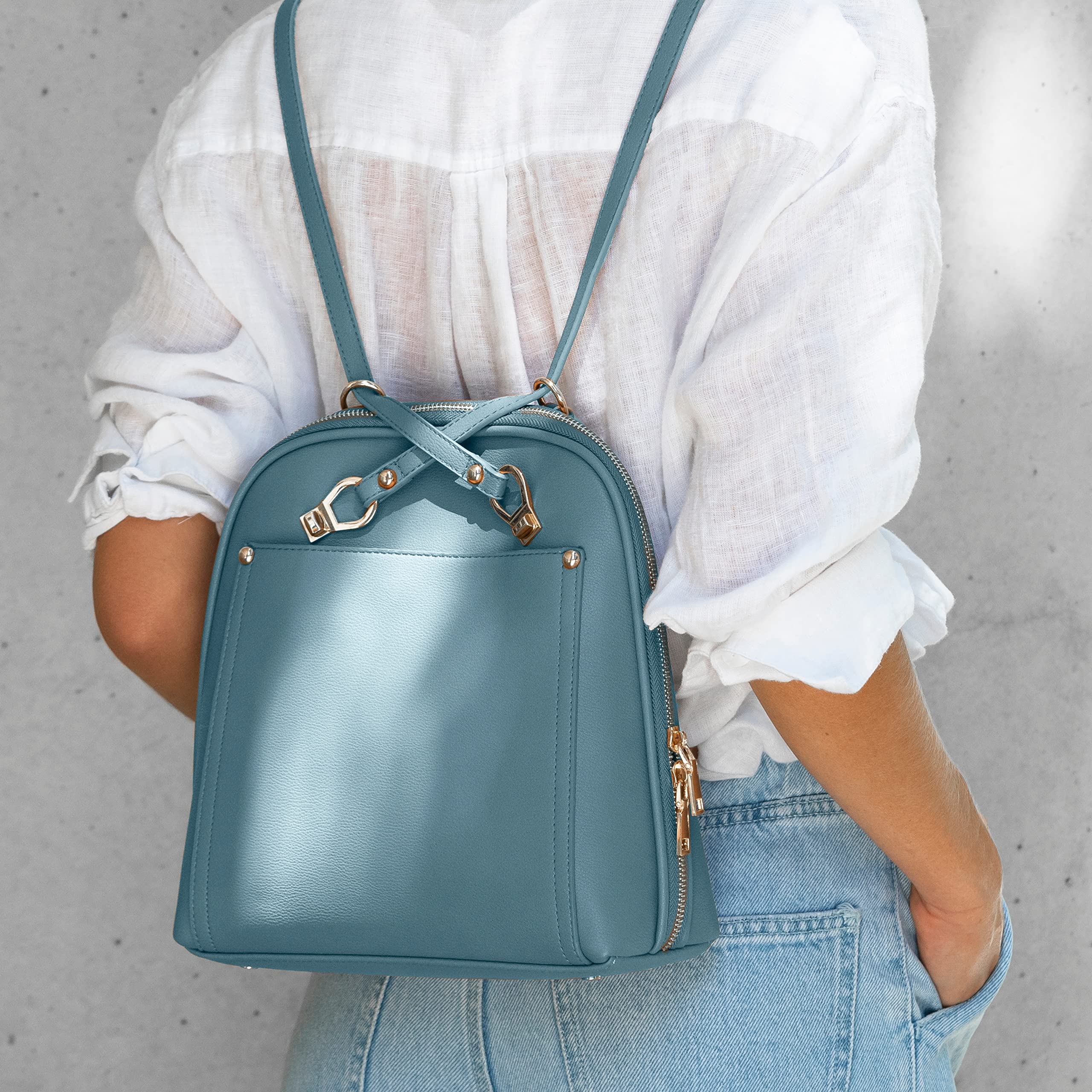 Miztique The Daisy Convertible Backpack Purse for Women - Soft Vegan Leather Crossbody Bag with Adjustable Straps | Perfect for Travel, Work & Everyday Use