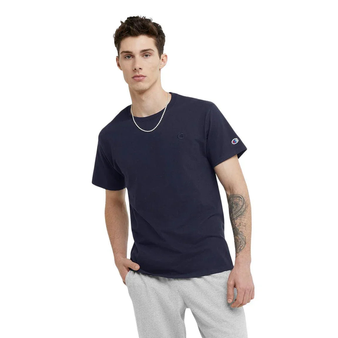 Champion Men's Classic T-Shirt with Embroidered C Logo - Casual Wear, Gym, Street Style & Everyday Comfort