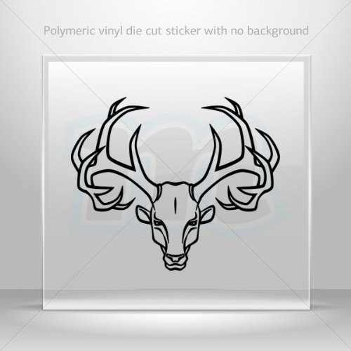 Premium Black Deer Sticker for Motorcycle, Bicycle & Garage Decor - 8 x 6.64 Inches - Waterproof Vinyl Decal for Helmets, Laptops, Cars & Racing Vehicles