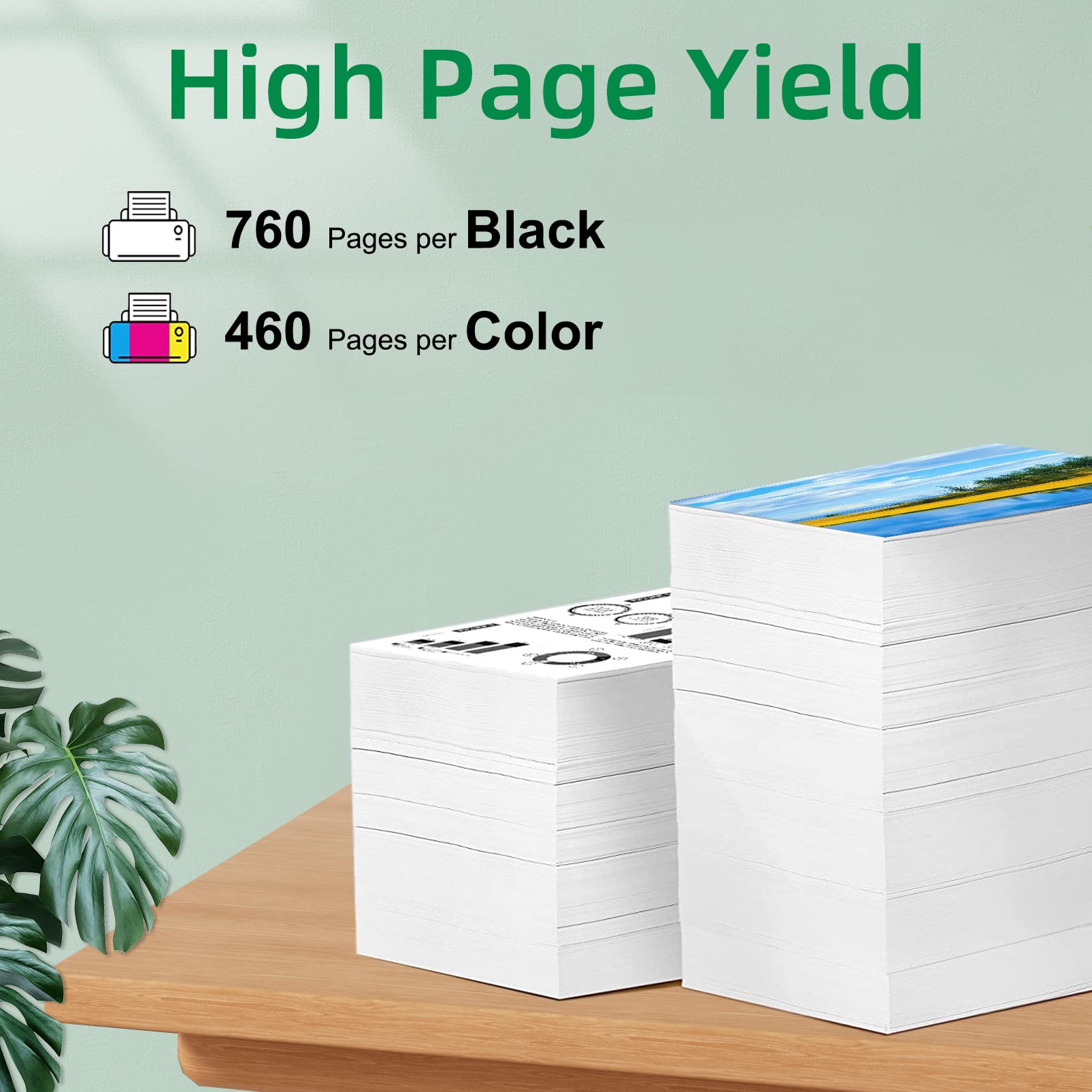 HP 67 & 67XL Ink Cartridges - Compatible with Envy 6000/6055/6052/6058/6075, Envy Pro 6400/6455/6452/6458, DeskJet 1255/2732/2752/2755/4140/4152/4155 Series - High Yield Printer Ink Replacement for Home & Office Printing Needs