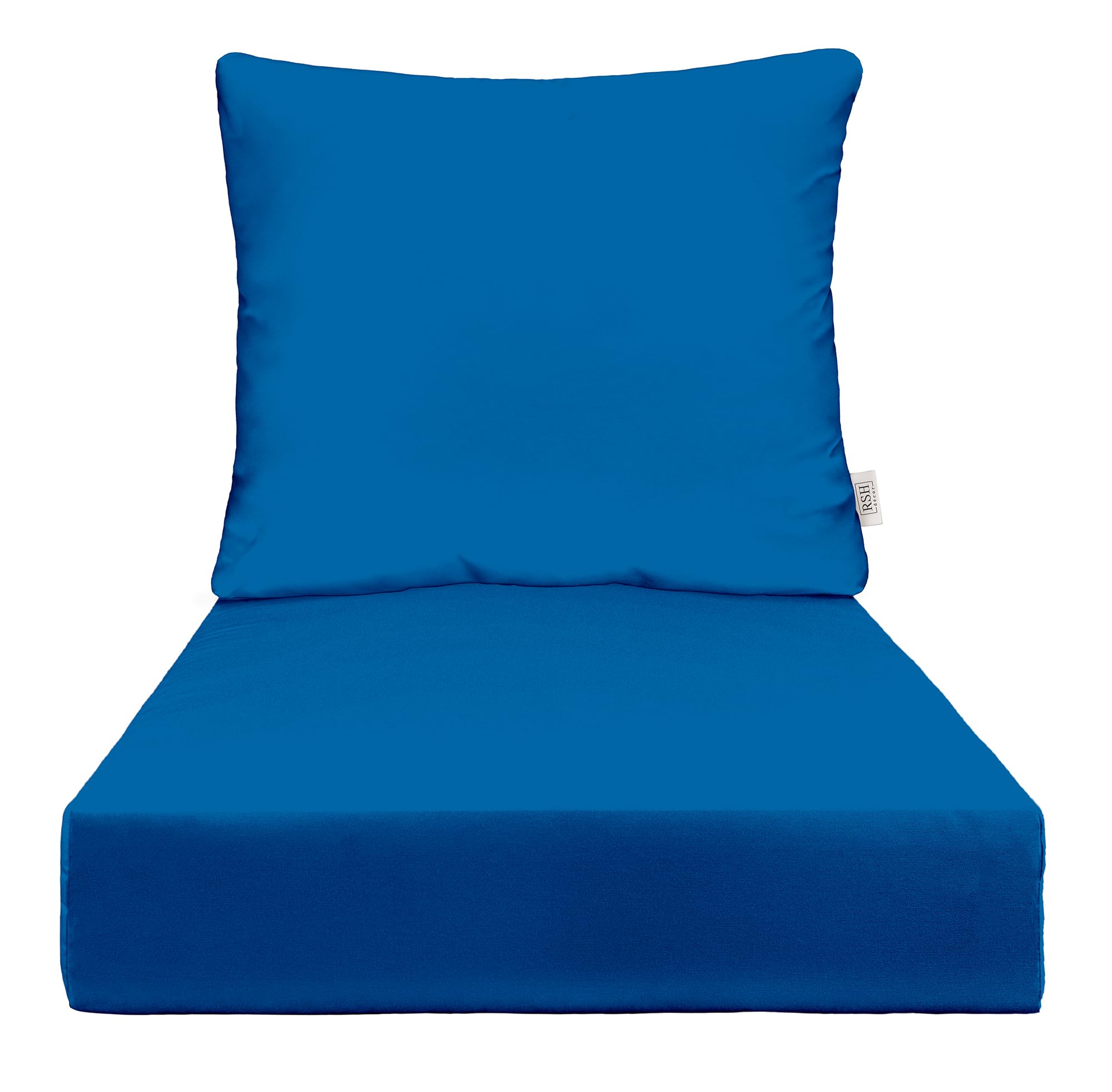 RSH DECOR: Sunbrella Deep Seating Cushion with Pillow Back - 24” x 27” Waterproof & Fade-Resistant Outdoor Chair Cushion Set - Premium Performance Fabric for Patio Furniture in Canvas Pacific Blue - Perfect for Poolside Lounging, Garden Relaxation & Backyard Decor