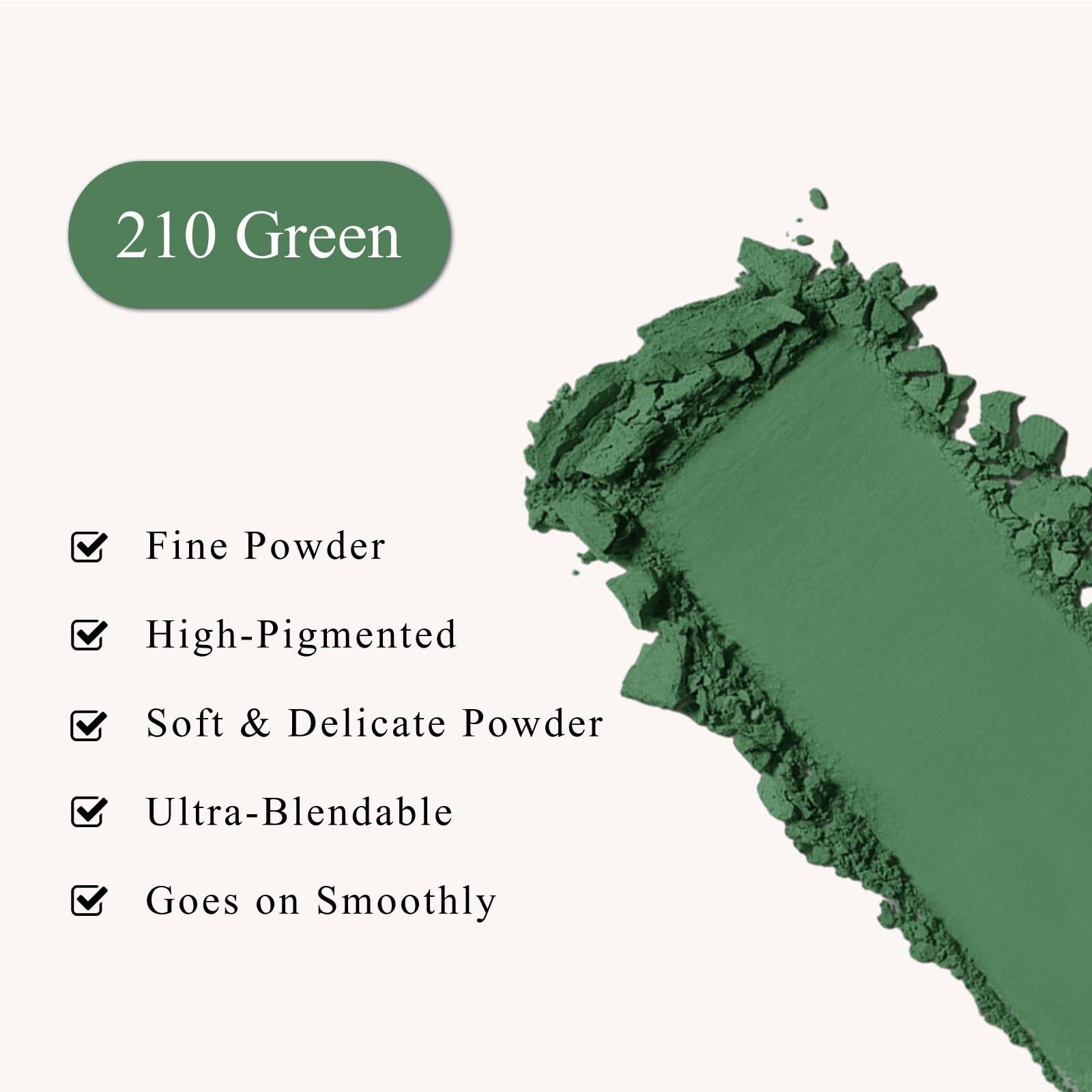 Single Green Pressed Powder Matte Eyeshadow Palette - Highly Pigmented, Blendable & Long Lasting Makeup for Halloween, Cosplay & Face/Body Paint | Perfect for Costume Parties, Theatrical Performances & Creative Makeup Looks
