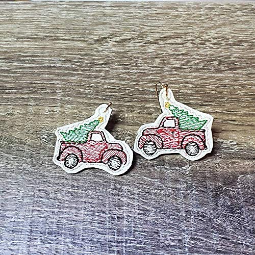 Festive Red Christmas Truck Stud Earrings for Women - Holiday Jewelry Gift for Christmas Party & Winter Outfits