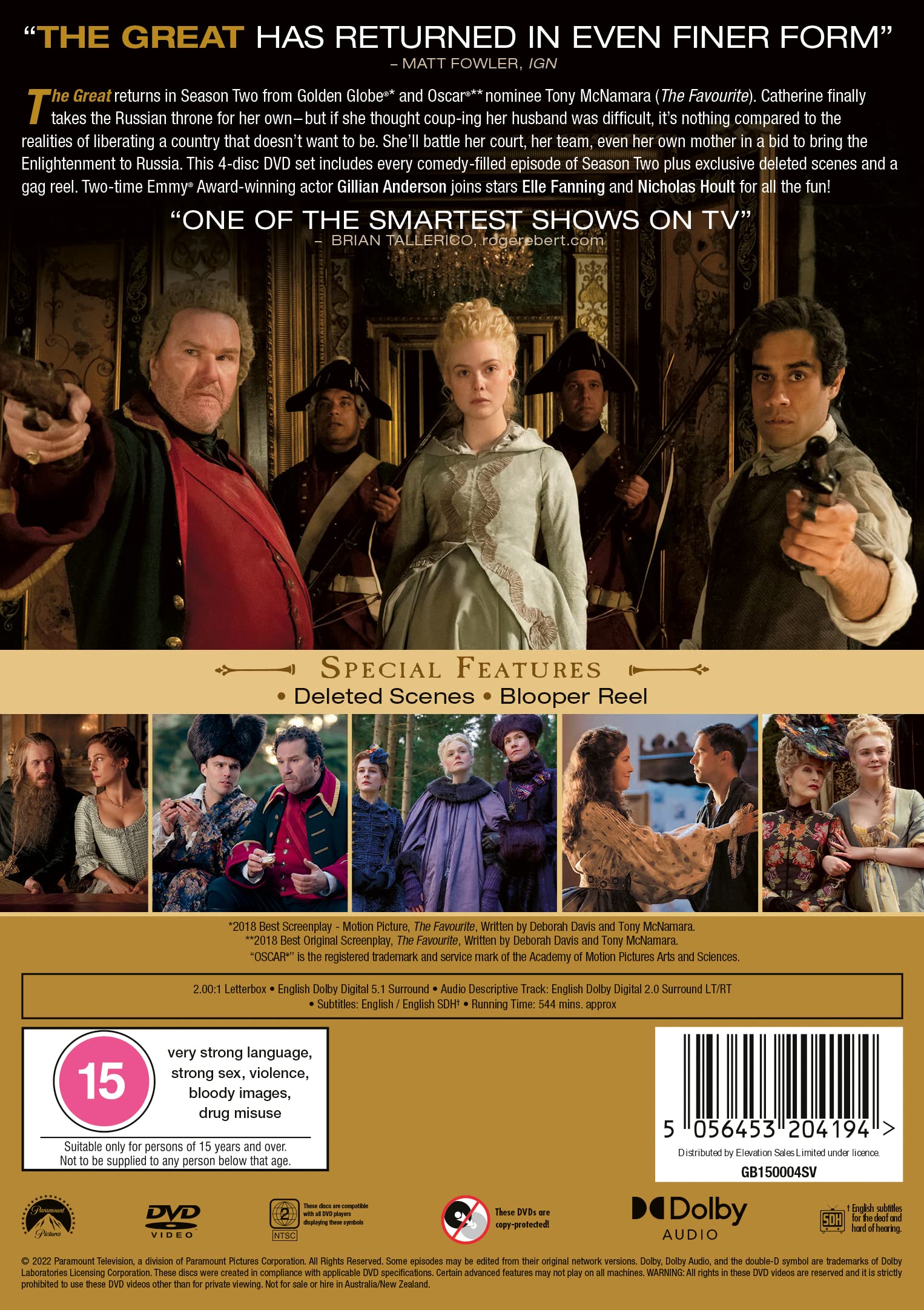 The Great: Season 2 DVD - Paramount Home Entertainment | Historical Comedy Series, Catherine the Great Story, Perfect for TV Show Collectors & History Fans