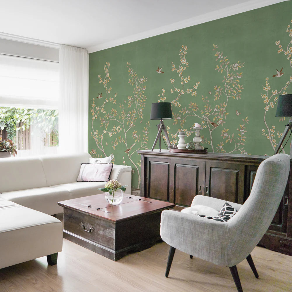 Self-Adhesive Garden Wall Mural - Easy Peel & Stick Wallpaper for Home Decor, Living Room, Bedroom & Nursery - Nature Inspired Botanical Design for Indoor Walls