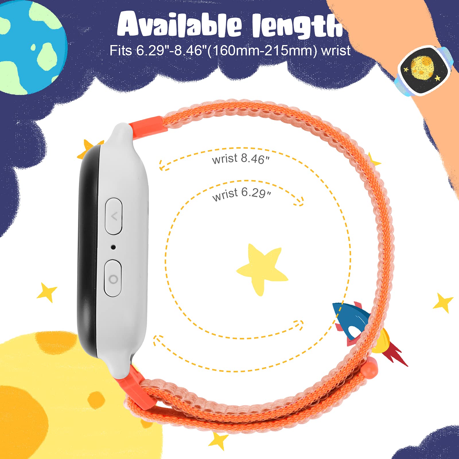 MHunter Kids Nylon Watch Band - 20mm Soft Breathable Sport Hook Loop Strap for Gizmo Watch 3 2 1 / Gabb Watch 3 2 1 / SyncUP Watch - Durable Replacement Smartwatch Bands for Boys & Girls - Perfect for School, Sports & Outdoor Activities