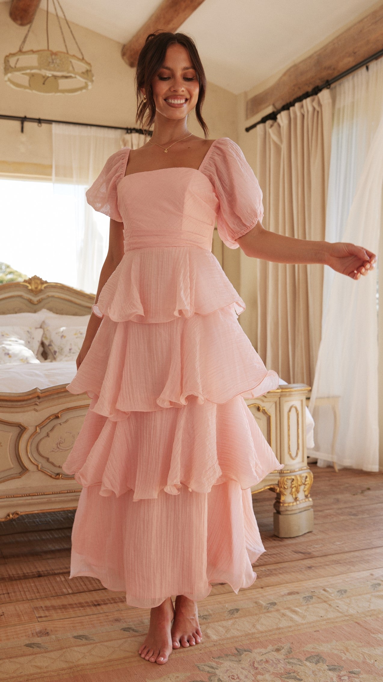 Lanelle Maxi Dress for Women - Flowy Long Summer Dress in Pink | Perfect for Beach, Vacation & Casual Outings