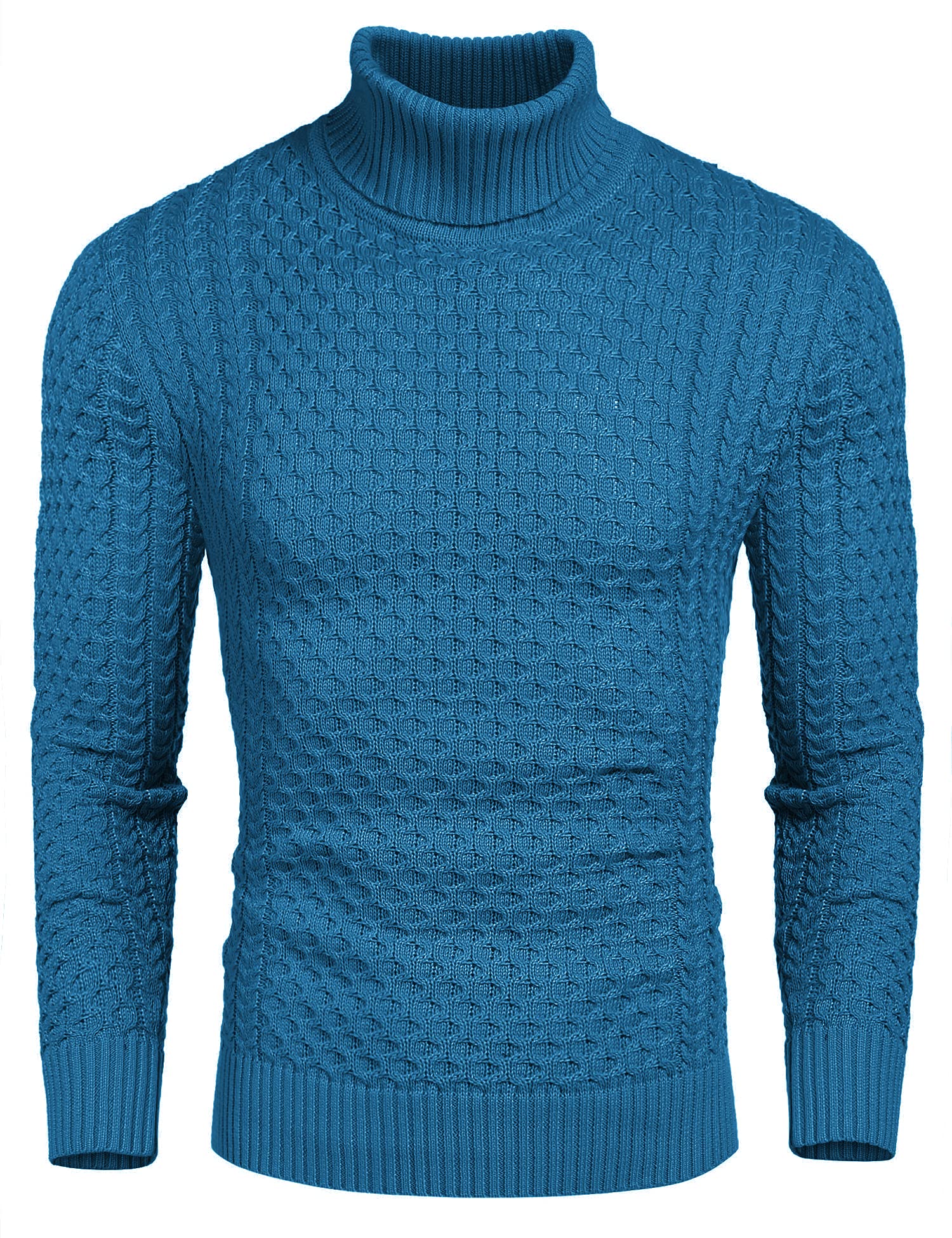 COOFANDY Men's Slim Fit Turtleneck Sweater - Casual Knit Pullover for Winter, Fall & Spring | Warm & Stylish Solid Color Sweater for Office, Date Night & Holiday Outfits