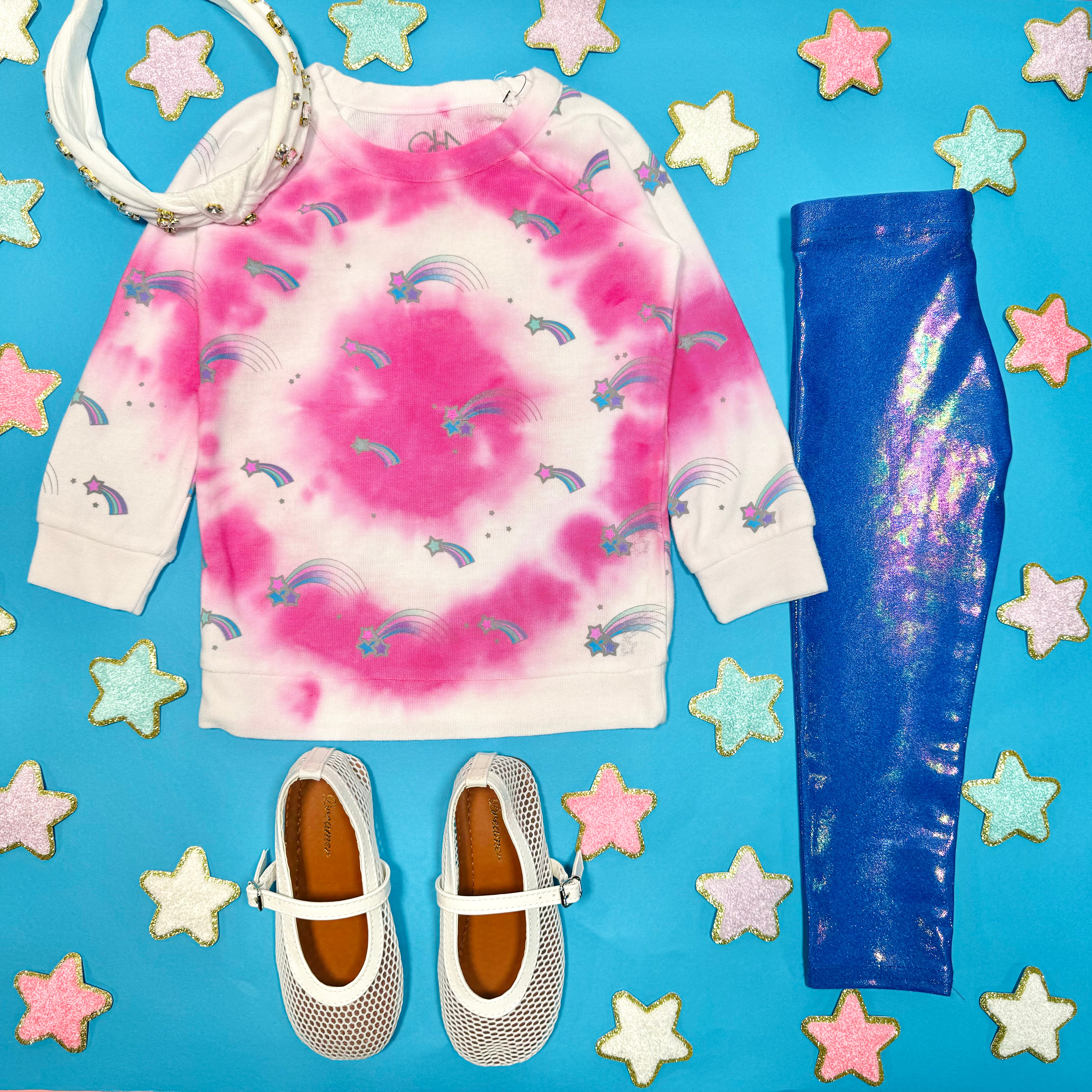 Shooting Star Tie Dye Sweatshirt for Women & Men | Trendy Hippie Style Unisex Pullover | Perfect for Festivals, Yoga & Casual Wear