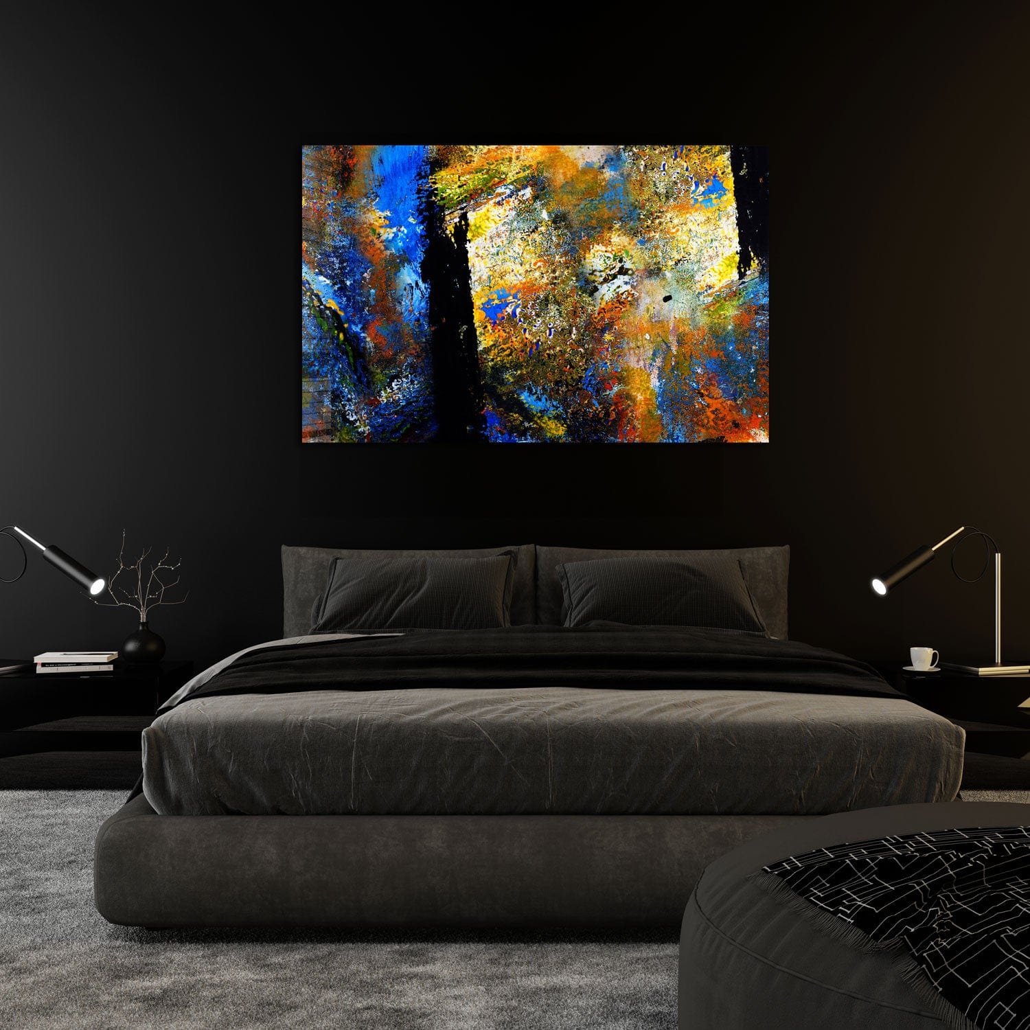 Abstract Face Tempered Glass Wall Art - Modern Home Decor for Living Room, Bedroom & Office | Shatter-Resistant & Stylish Design