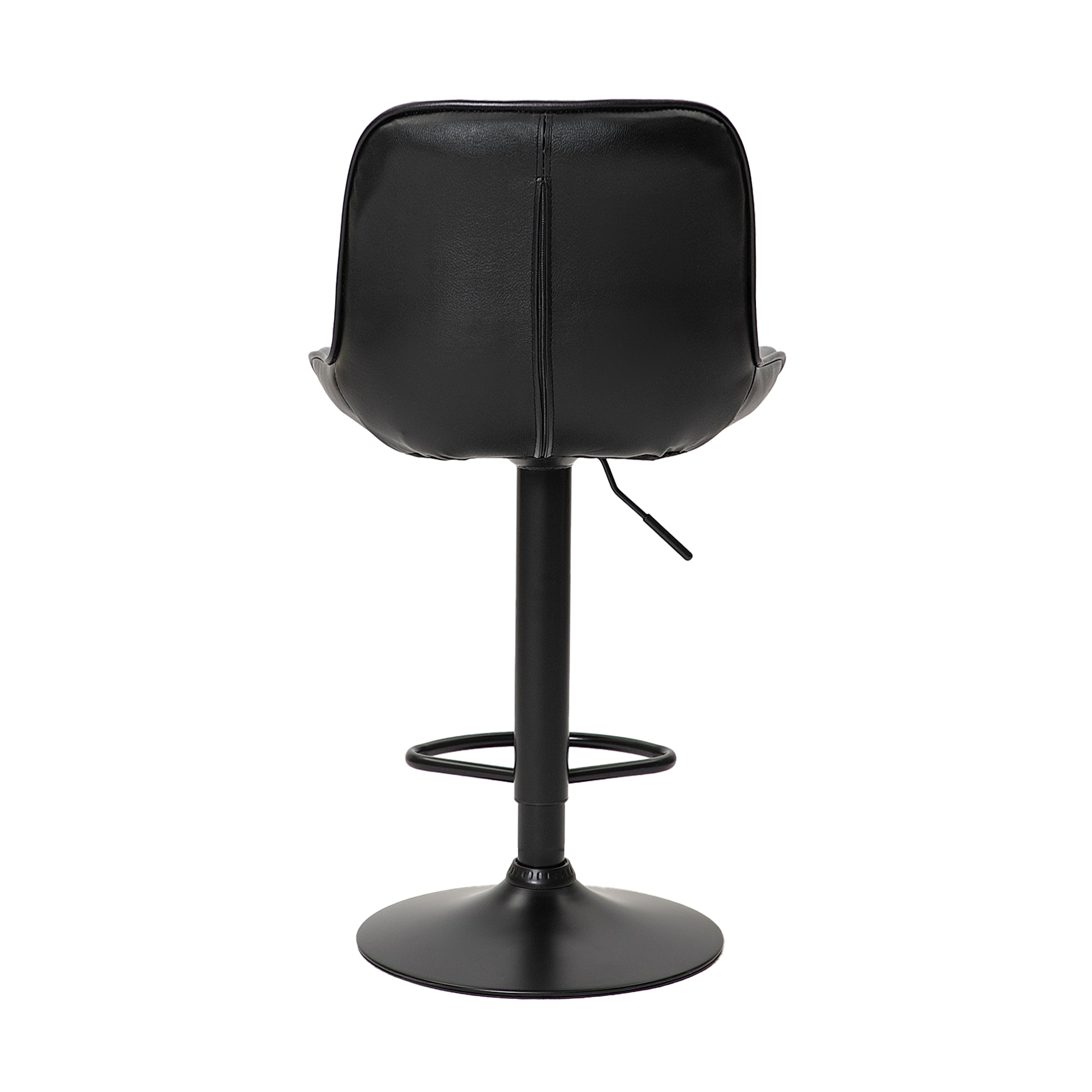 Urban Style Black PU Gas Lift Bar Stools - Set of 2 Metal Counter Height Stools for Kitchen Island, Breakfast Nook & Home Bar