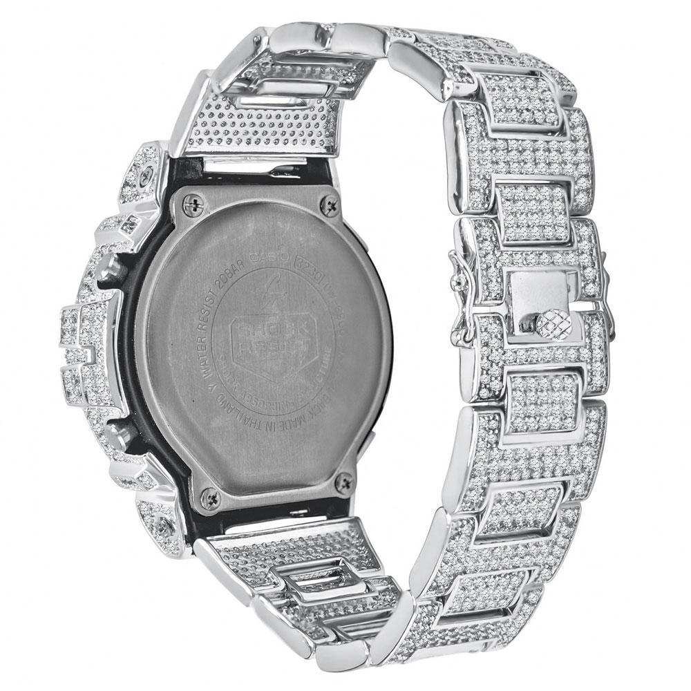 Luxury Iced Out Moissanite Diamond Bezel Band for Casio G-Shock DW6900 Watch - Perfect for Men's Fashion, Hip Hop Style & Luxury Everyday Wear