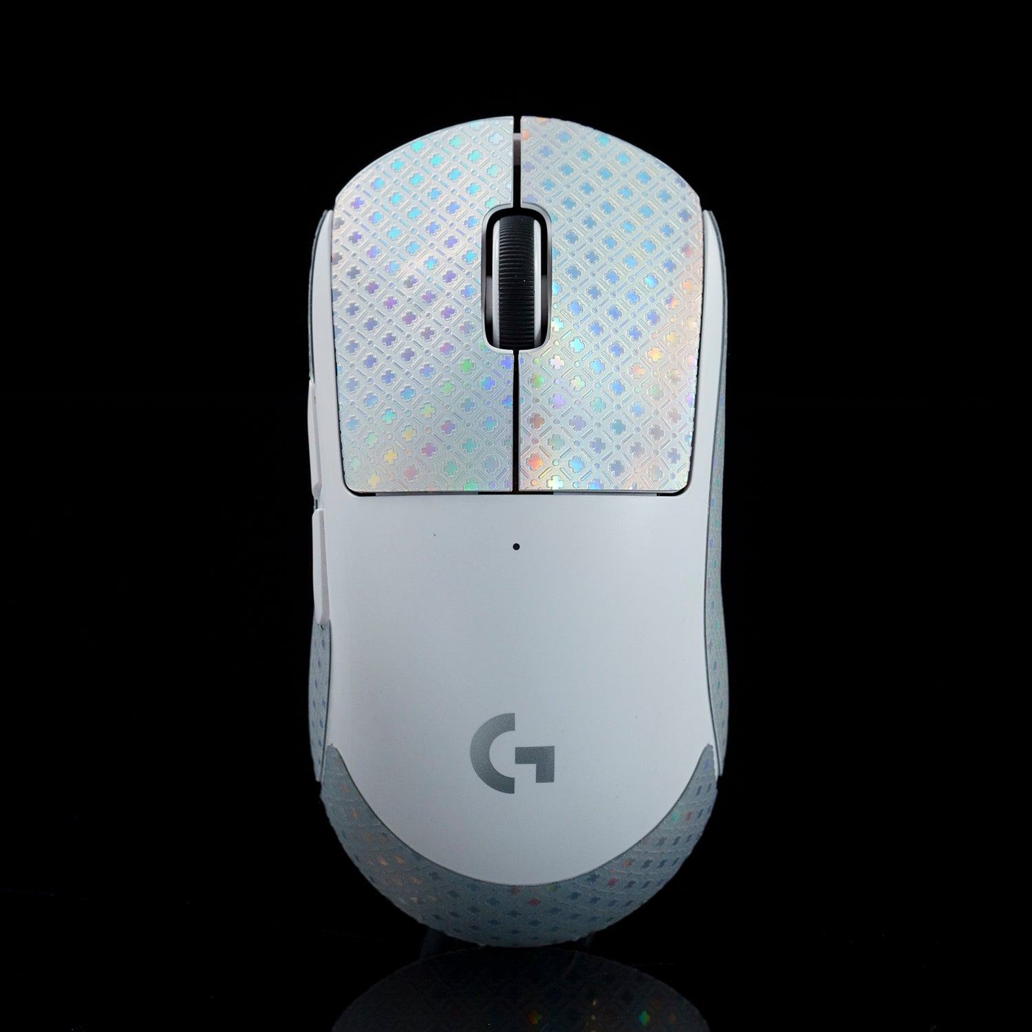 BT.L Mouse Grip for Logitech G Pro X Superlight & Superlight 2 - Non-Slip Gaming Grip Tape, Holo White Clover Design - Perfect for Esports, FPS & MOBA Gaming