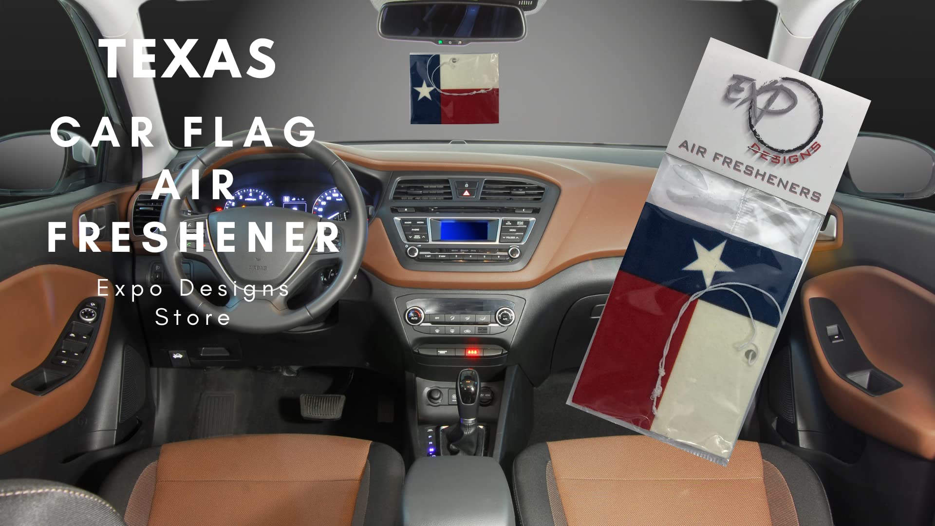 Texas Flag Car Air Freshener - Long Lasting Scent for Home & Office | USA Made | Perfect for Cars, Trucks & Texas Pride Decor