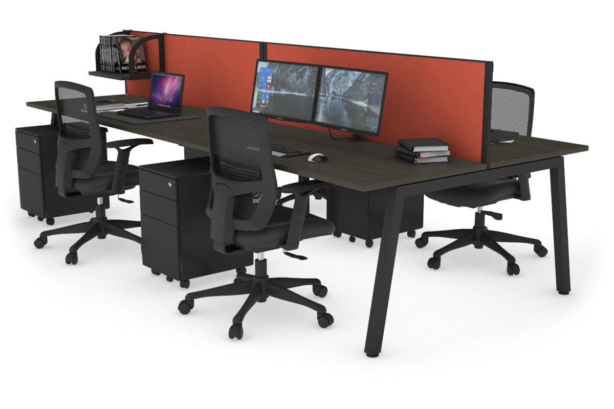 Quadro 4-Person Office Workstation Desk - 1600L x 700W Dimensions - Perfect for Team Collaboration, Open Office Spaces & Shared Workstations