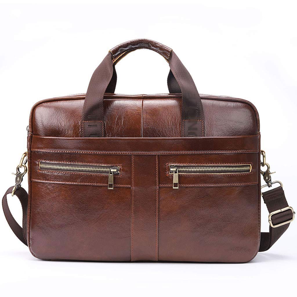 Men's Leather Business Travel Briefcase - Professional Laptop Messenger Bag for Work & Office - Stylish Shoulder Bag for Business Trips & Commuting