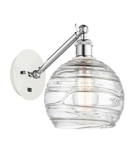 White And Polished Chrome / Clear Deco Swirl
