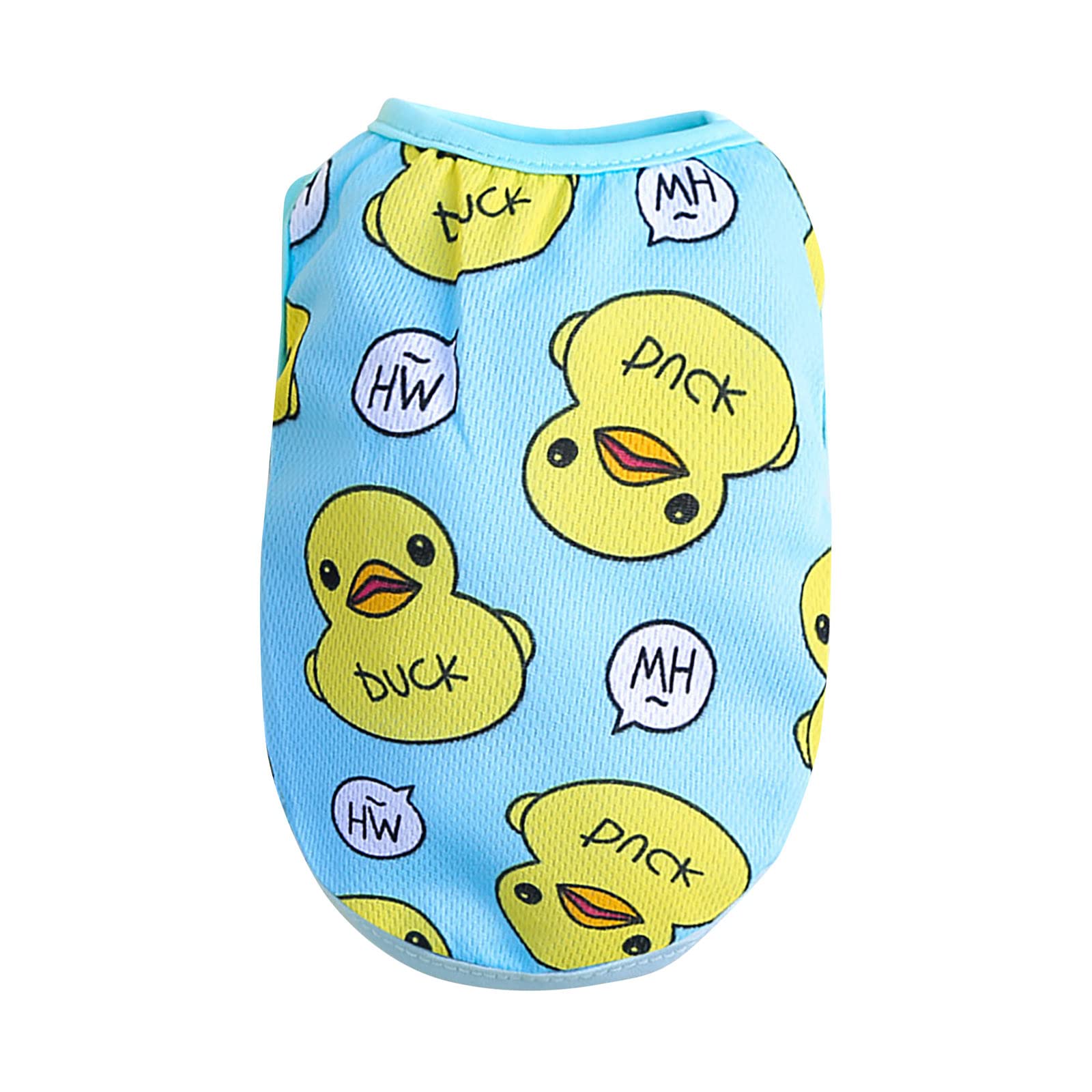 Small Dog Clothes - Cute Yellow Duck Cartoon Backpack Outfit for Puppies & Cats | Spring Summer Fall Winter Pet Costume with Hanger (Blue, XS) | Perfect for Daily Walks, Photo Shoots & Pet Parties