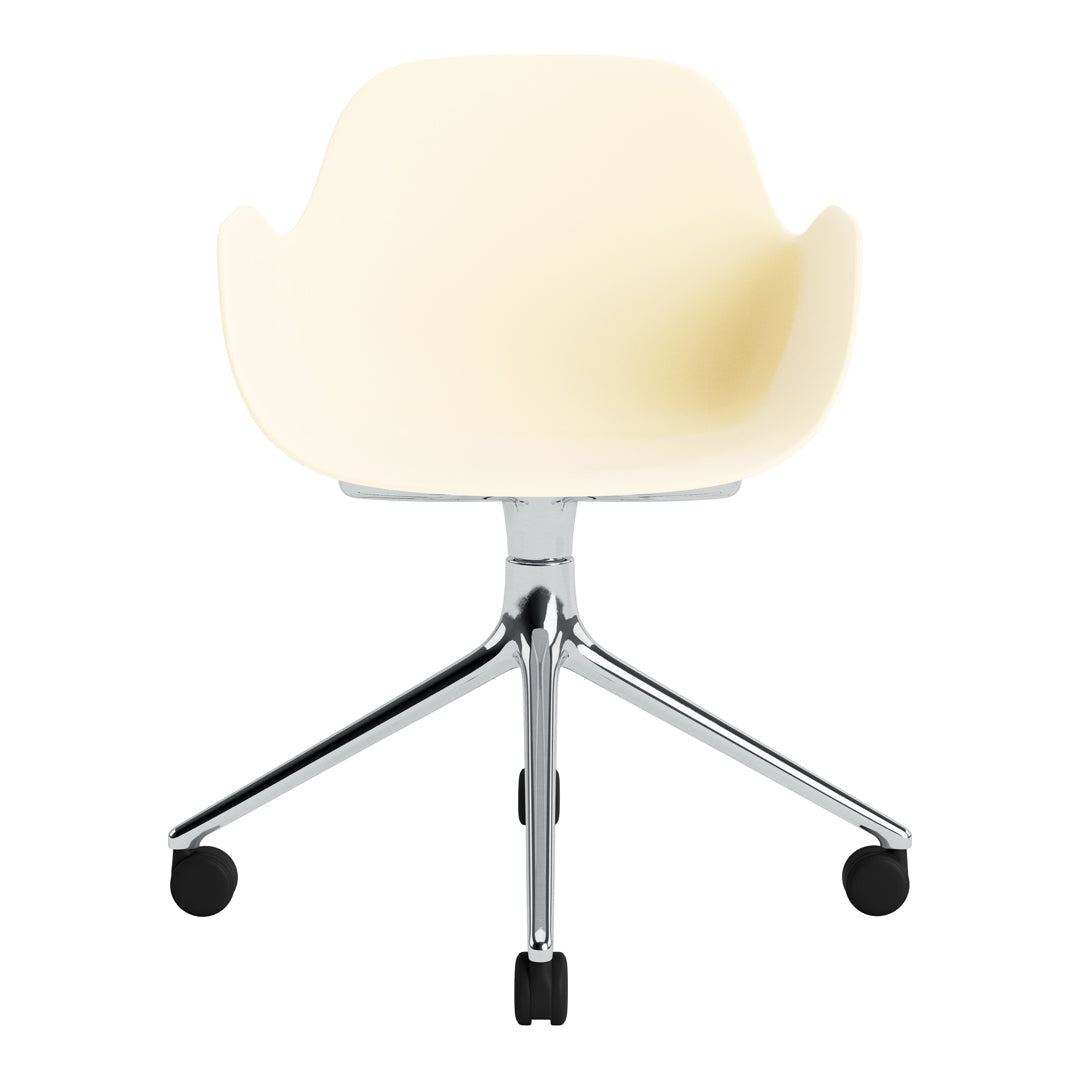 Modern Form Armchair with 4-Wheel Swivel Base - Ergonomic Office Chair for Home & Workspace - Perfect for Desks, Living Rooms, and Study Areas