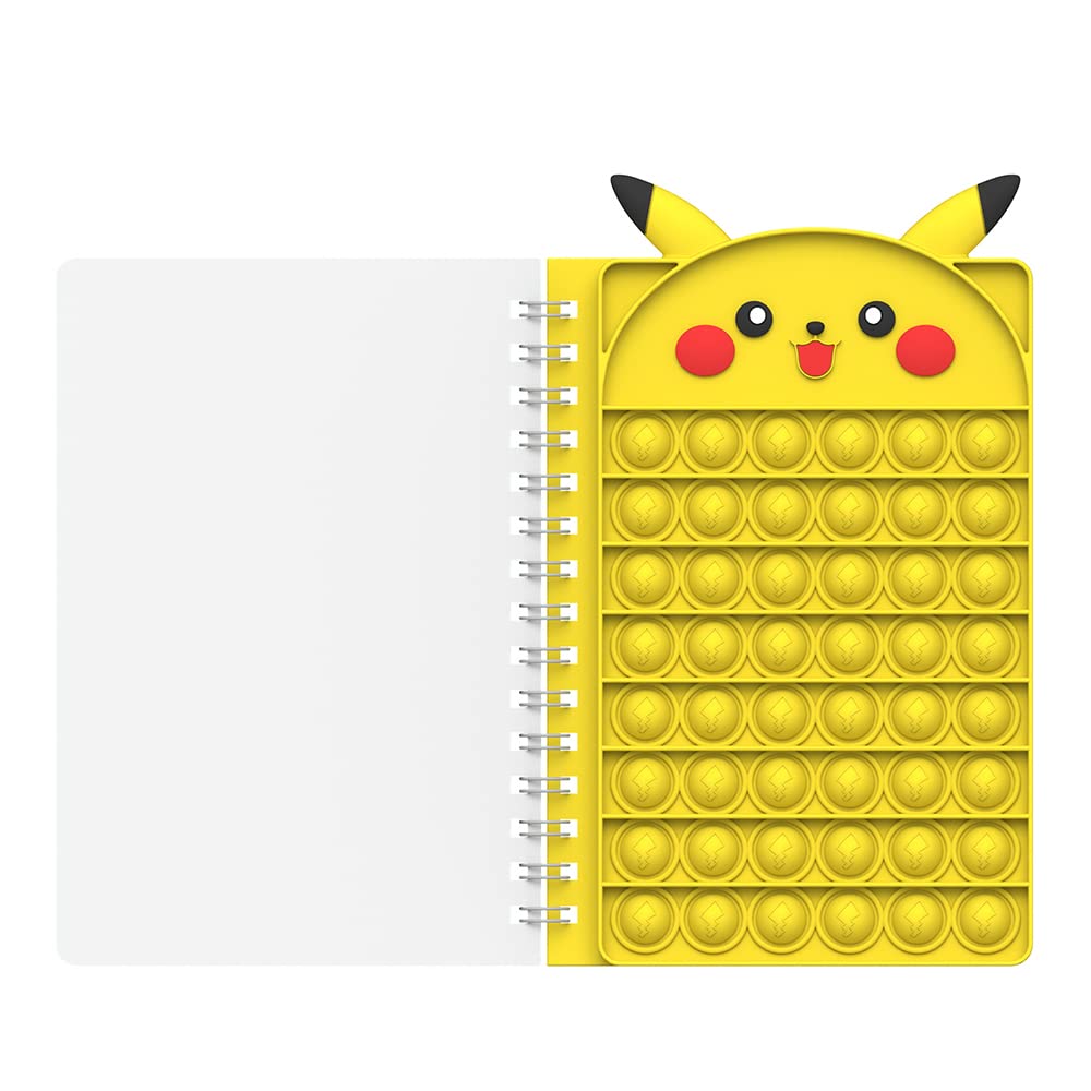 HTCM Notebook Pop Fidget Sensory Toy - Pikachu Design Stress Relief Fidget Popper for Kids, Adults & Autism - Perfect for Classroom, Office & Anxiety Relief