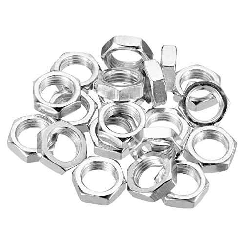 PATIKIL M16 x 1.5 Steel Hex Nuts - 20 Pack Metric Thread Zinc Plated Nuts for Bolts & Fasteners (7mm Height) - Ideal for Automotive, Machinery & DIY Projects