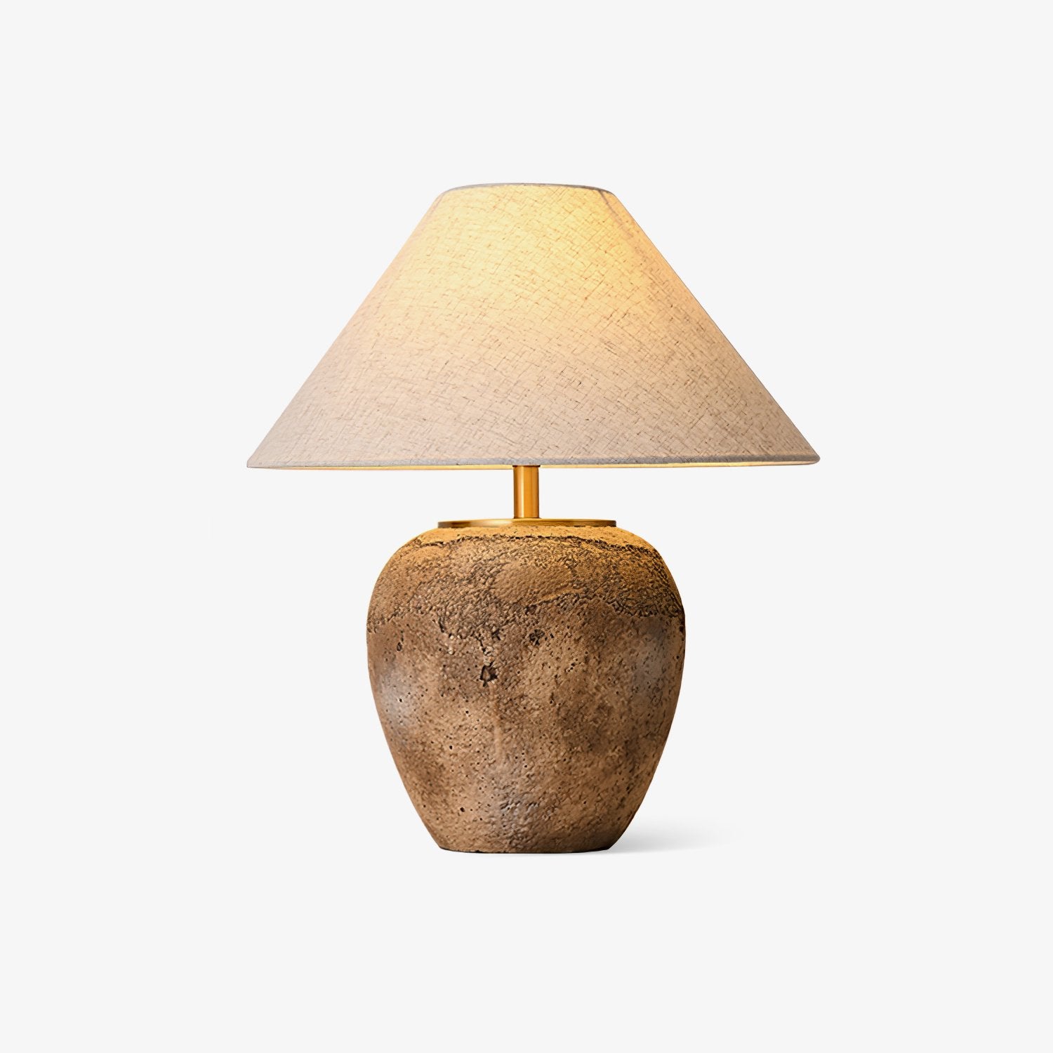 Emery Terra Table Lamp - Modern Ceramic Bedside Lamp with Fabric Shade, Warm White Light for Living Room, Bedroom & Office Decor