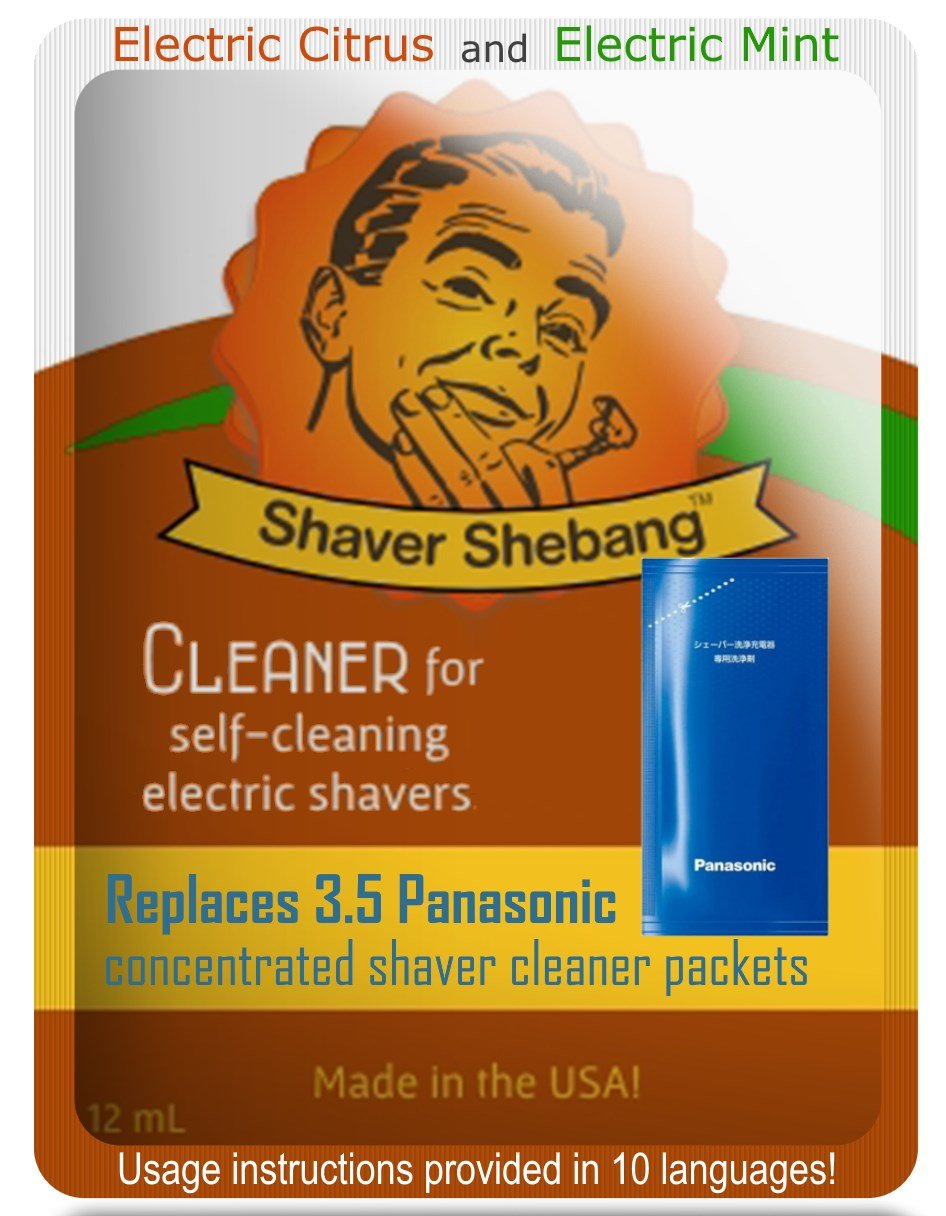 2 Pack SS Citrus & Mint Replacement Cleaner Concentrate for Panasonic Shaver - Refill Solution for ES-LV9A, ES-LV6A, ES-LV5A Models - Fresh Scent Shaving Experience for Daily Grooming Routine