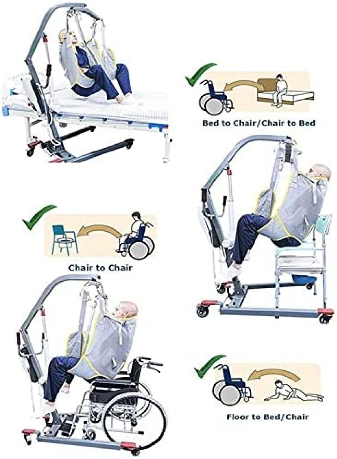 YUYANAIAI Full Body Patient Lift Sling - Heavy Duty Toileting & Bath Commode Sling with Divided Leg Design for Safe Transfers Between Bed, Wheelchair, Recliner, Shower Chair & Toilet - Ideal for Elderly Care & Post-Surgery Recovery