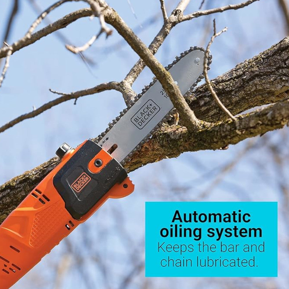BLACK + DECKER PP610 6.5 Amp 10-Inch Electric Corded Pole Saw | Tree Trimmer with Extension Pole | Full Manufacturer Warranty | Perfect for Tree Pruning, Landscaping & Yard Maintenance
