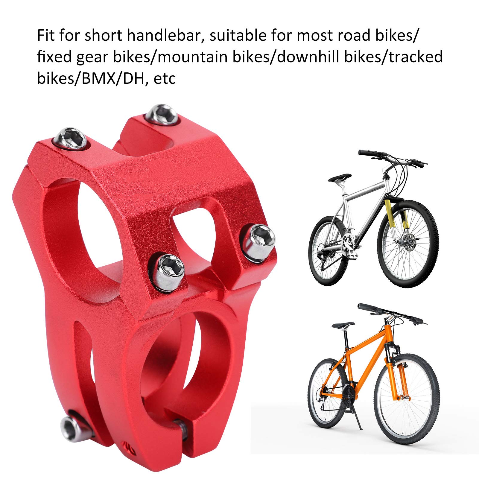 Premium CNC Machined Aluminum Alloy Mountain Bike Stem - Lightweight & Durable Road/Downhill Bicycle Handlebar Stem (Red) - Perfect for Trail Riding, MTB Adventures & Urban Commuting