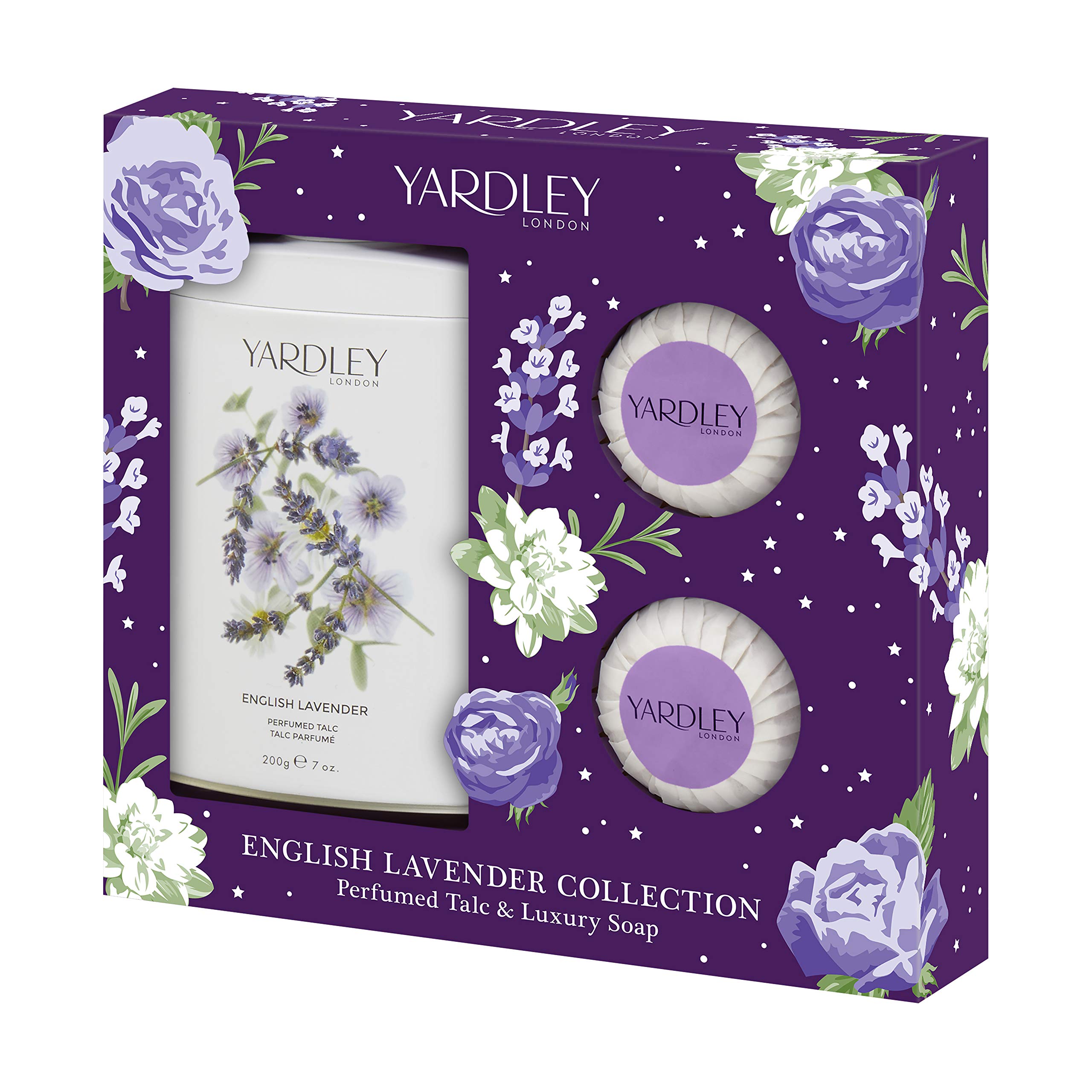 Yardley of London Talc & Soap Gift Set 2019 | Luxury Bath & Body Collection for Women | Perfect for Spa Day, Gifts & Self-Care