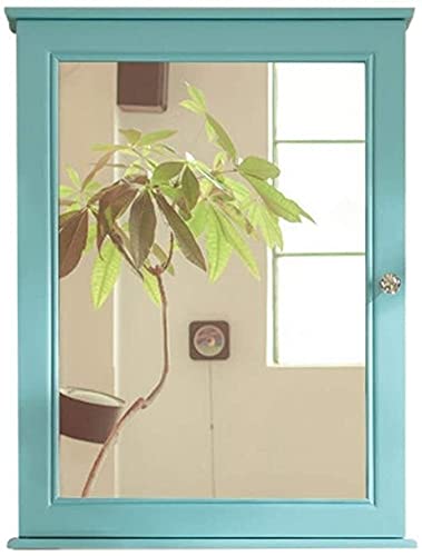 Green Solid Wood Wall-Mounted Bathroom Medicine Cabinet with Mirror - 60x15x80cm Moisture-Proof Storage for Bathroom Vanity, Makeup & Essentials Organization - Perfect for Small Bathrooms, Apartments and Powder Rooms