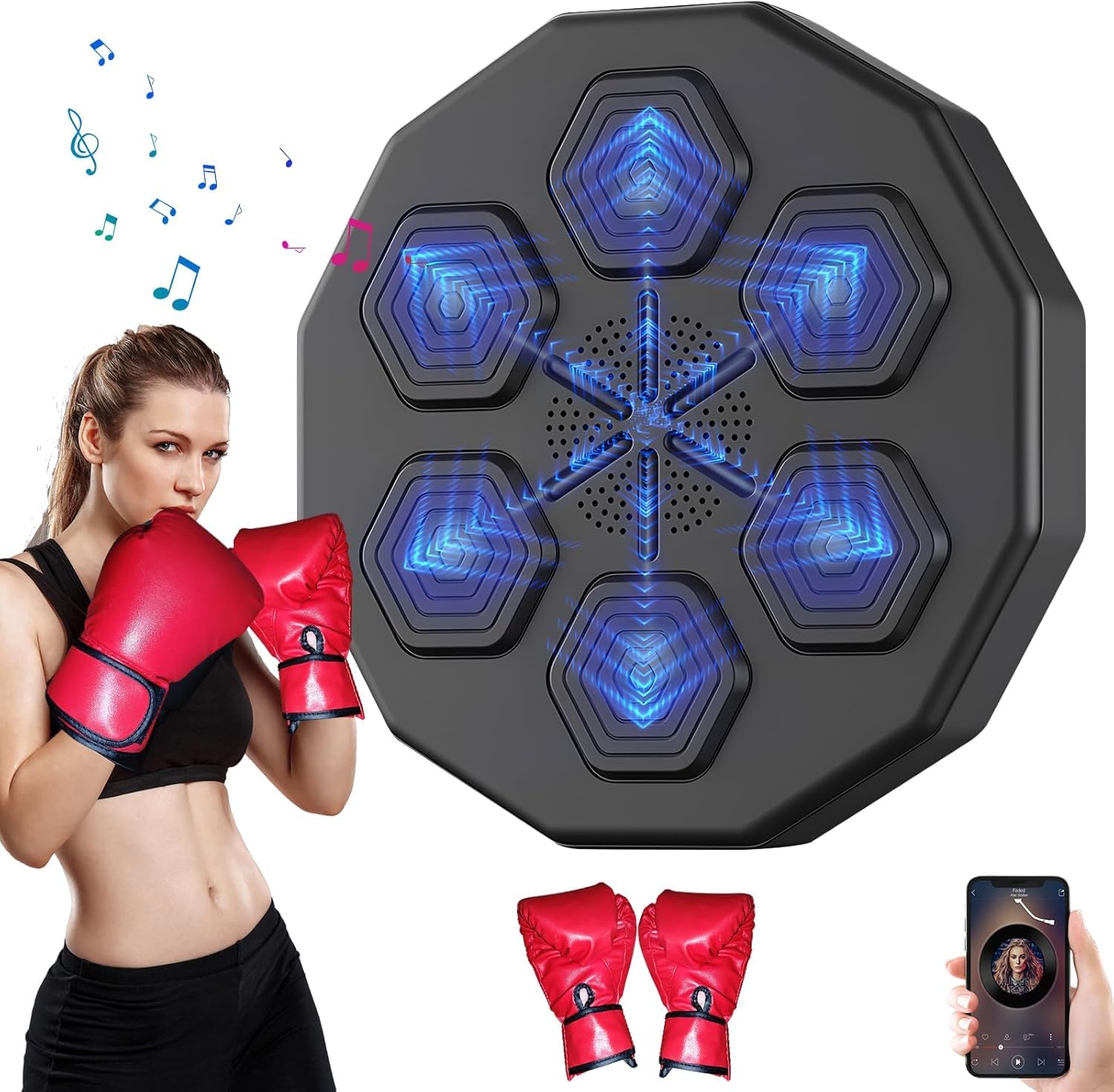 Smart Wall Mounted Music Boxing Trainer - Interactive Punching Machine for Home Gym & Boxing Training | Perfect for Fitness, Stress Relief & Cardio Workouts