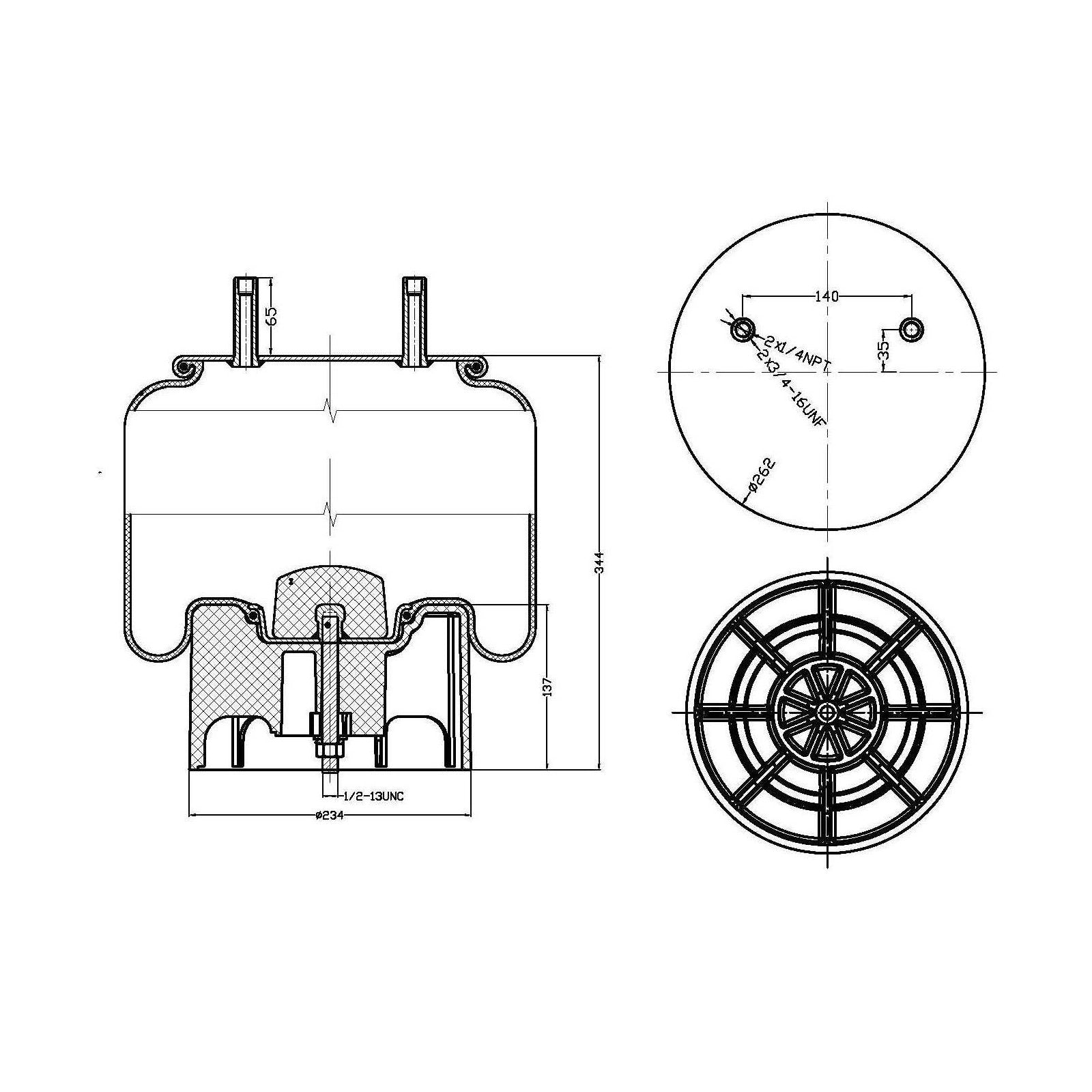 Fortpro Air Spring Replacement for 8713, 1R13-176 & F245591 - Heavy Duty Suspension Upgrade for Trucks, Trailers & RVs