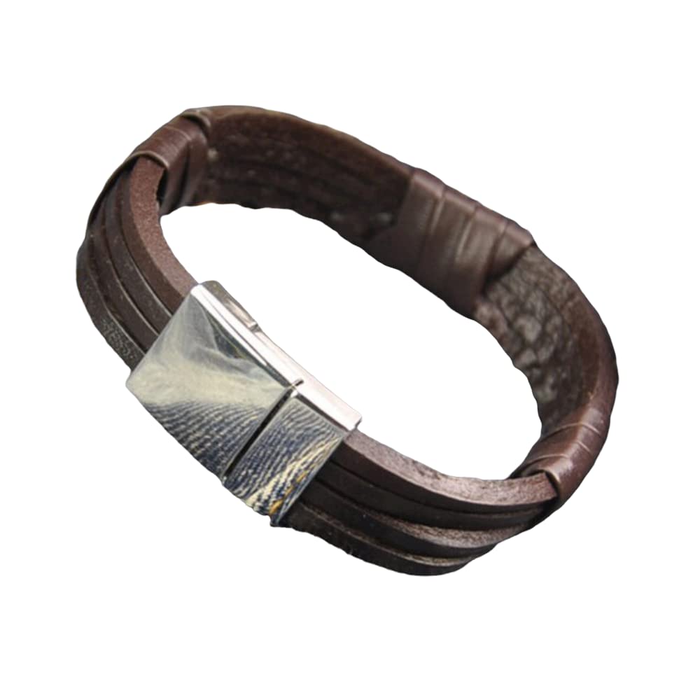 Handmade Leather Bracelet for Men & Women - Black & Brown Woven Wrap Bangle - Stylish Unisex Jewelry Gift for Him or Her - Perfect for Casual Wear, Date Nights, and Gifting