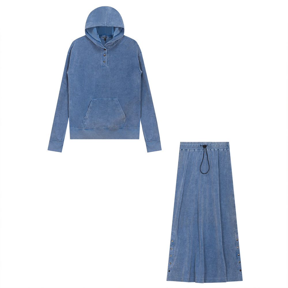 Stylish Terry 2-Piece Set for Women - Comfortable Lounge & Sleepwear - Perfect for Relaxing at Home or Yoga Sessions