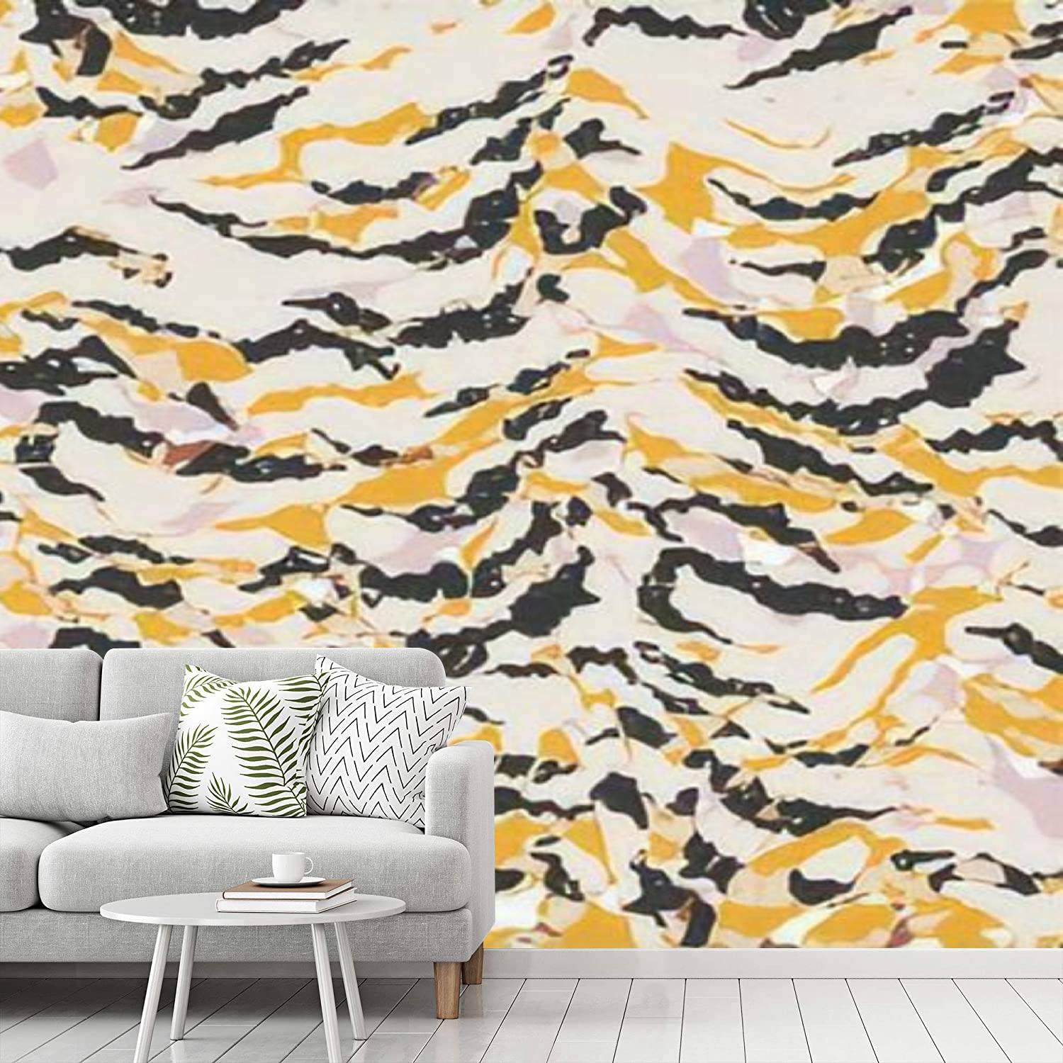 Peel and Stick Wallpaper - Cool Animal Mix Design with Textured Brush Strokes | Self-Adhesive Removable Contact Paper for Home, Bedroom & Living Room Decor | Perfect for Accent Walls, Nursery, Dorm or Office Renovation