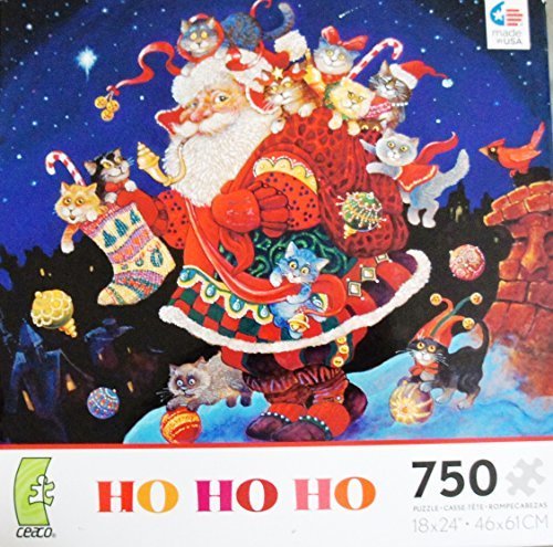 Ceaco Holiday Puzzle - HO HO HO 300 Piece Christmas Jigsaw Puzzle Made in USA | Festive Family Activity for Holiday Decor & Gifts