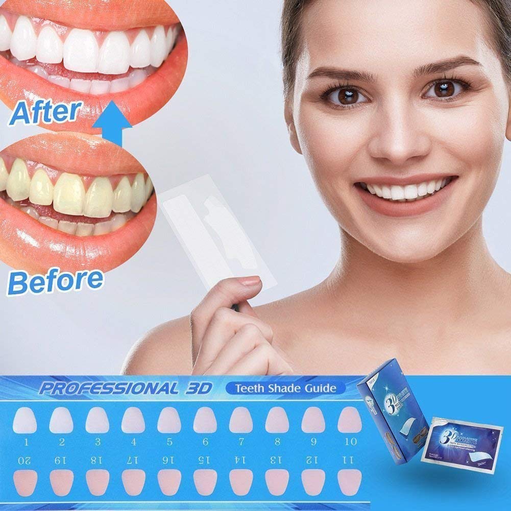 Professional Teeth Whitening Strips - 14 Pieces (7 Pairs) for Deep Stain Removal & Dental Cleaning | At-Home Teeth Whitening Kit for Brighter Smile | Perfect for Coffee, Wine & Smoking Stains | Safe & Effective for Daily Use