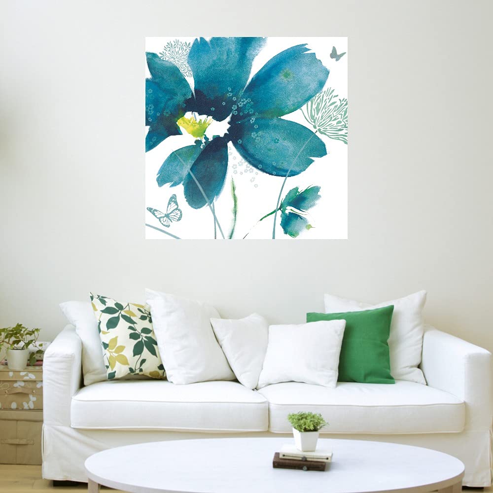 Blue Dawn Fine Art Canvas Wall Decor by Ruth Yardley - 22x22 Inch Ready-to-Hang Painting for Living Room, Bedroom, Office & More - Modern Abstract Artwork for Home & Commercial Spaces
