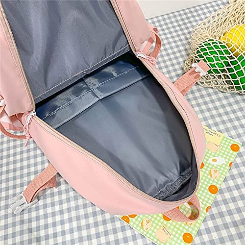 Alafime Cute Kawaii Backpack for School & College - Pink Laptop Bookbag with School Supplies | Perfect for Class, Travel & Daily Use