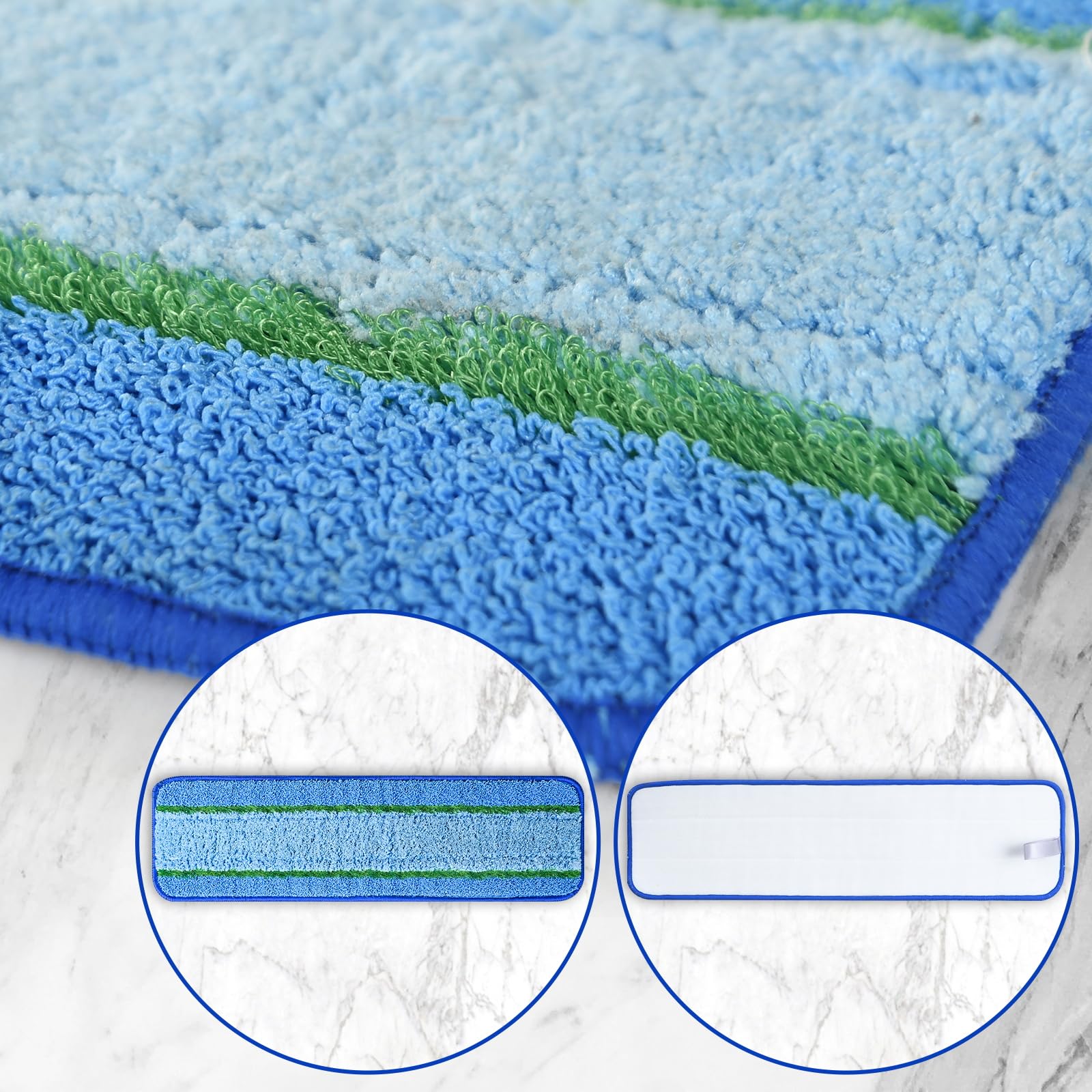8 Pack Washable & Reusable Microfiber Mop Pads Replacement for Bona Mops - 3 Deep Clean, 3 Multi-Surface & 2 Dusting Pads for Hardwood Floors - Perfect for Daily Cleaning & Deep Scrubbing