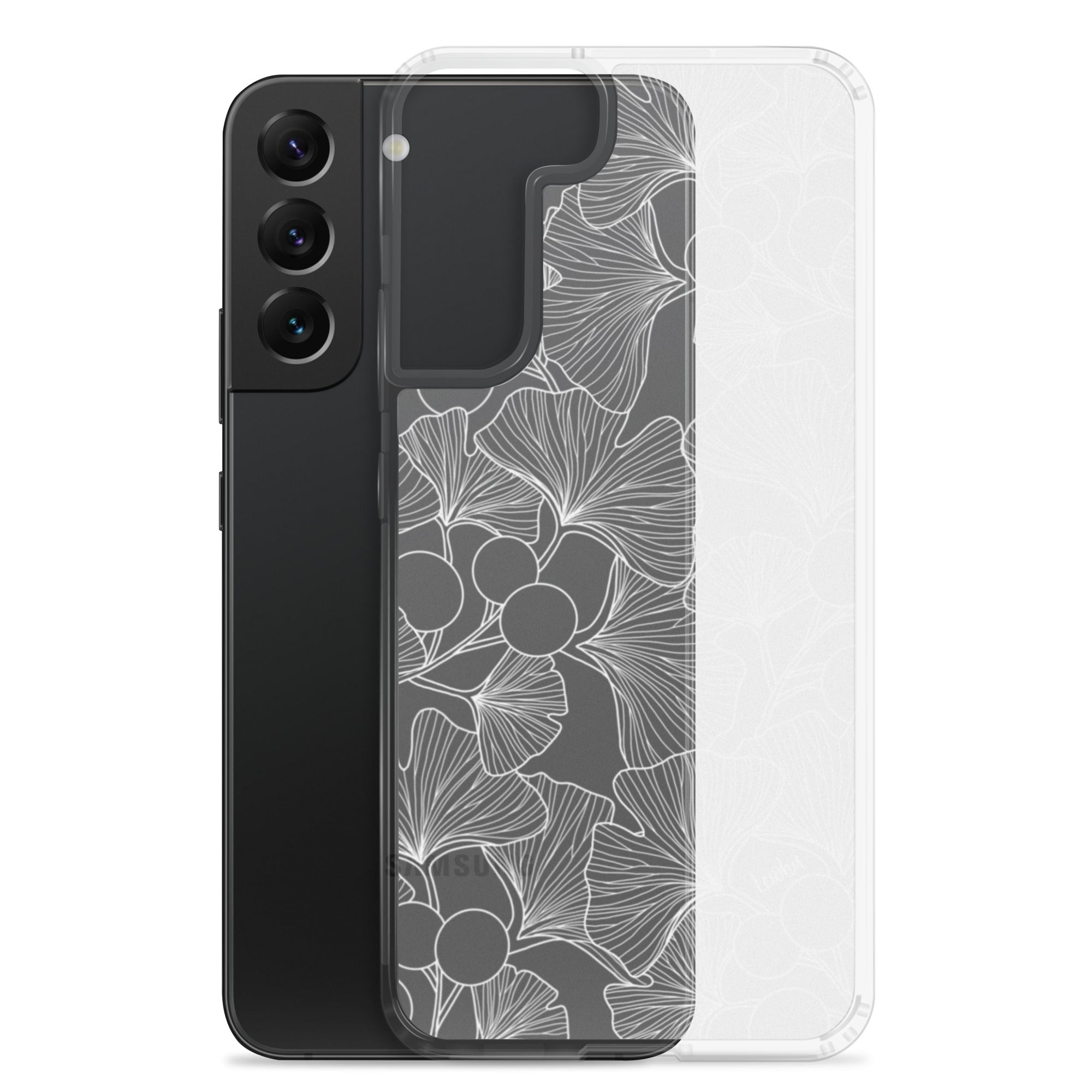 Premium Gingko Clear Case for Samsung Galaxy - Slim Protective Phone Cover for Everyday Use, Travel & Work
