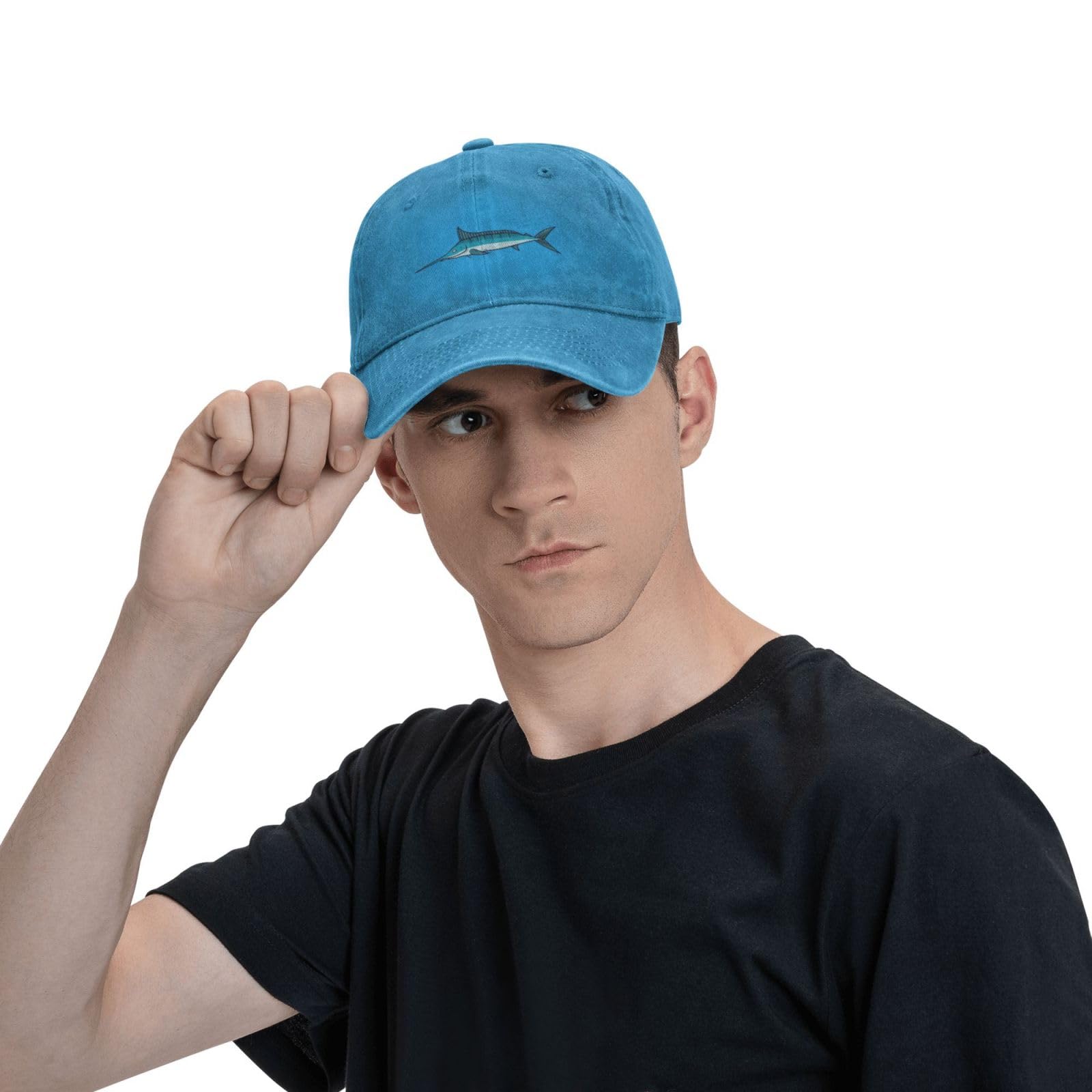 Blue Marlin Baseball Cap for Men & Women - Adjustable Cotton Trucker Dad Hat - Perfect for Outdoor Sports, Fishing & Casual Wear