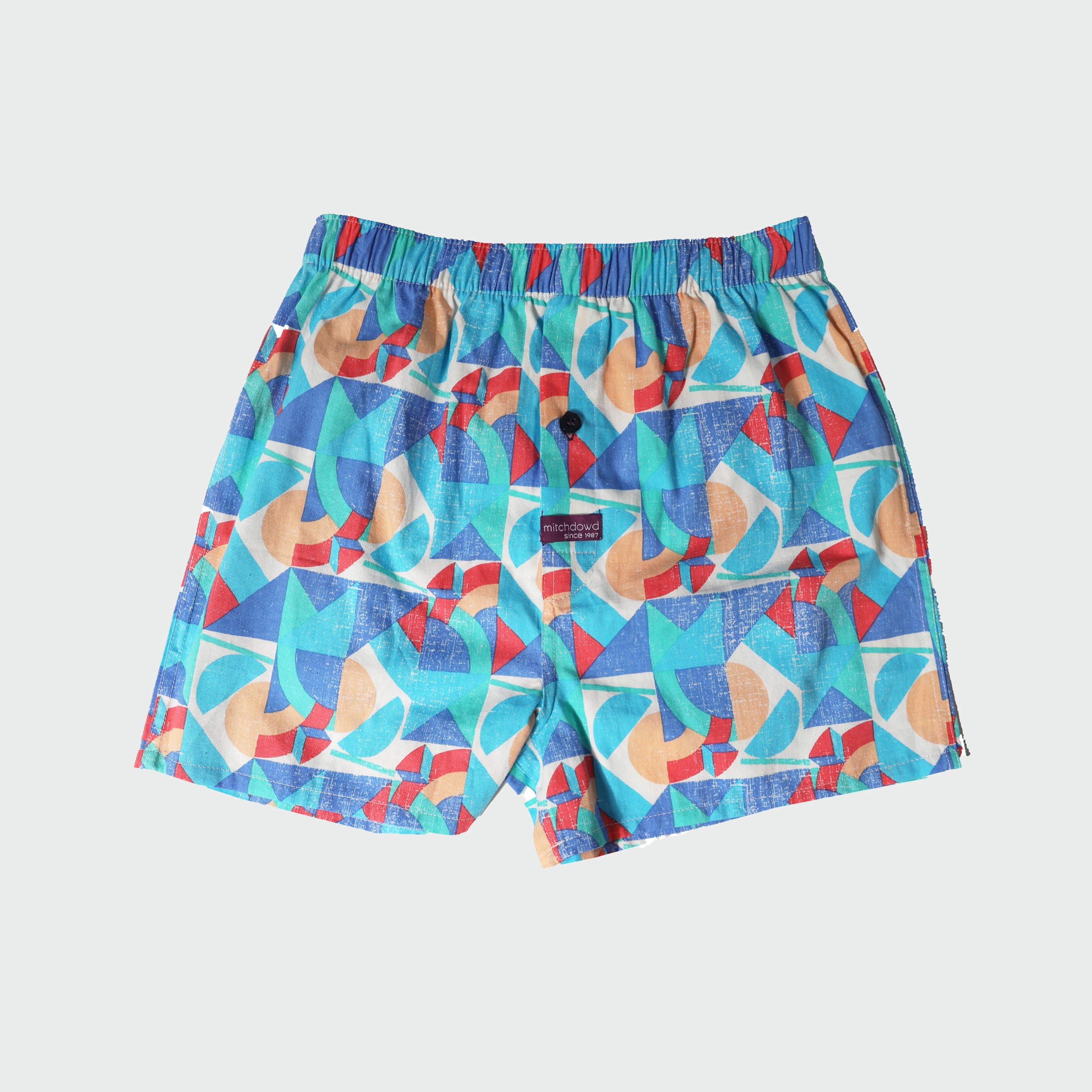 Boys' Colorful Shapes Cotton Boxer Shorts - Blue | Soft & Comfortable Underwear for Kids, Playtime & Sleepwear