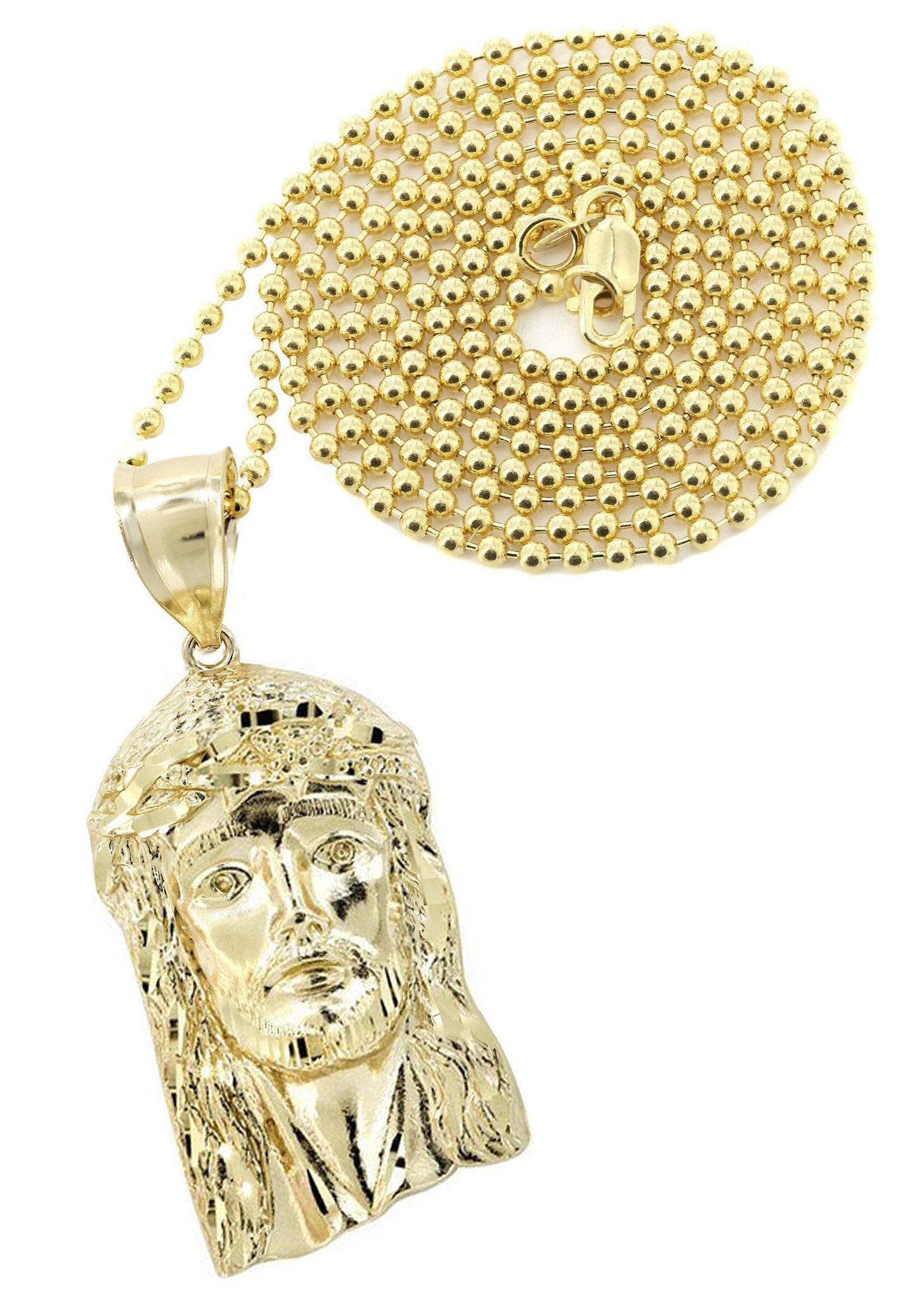 10K Yellow Gold Dog Tag Jesus Piece Chain - 8.2 Grams | Religious Jewelry for Men & Women | Perfect for Everyday Wear, Gifts & Special Occasions