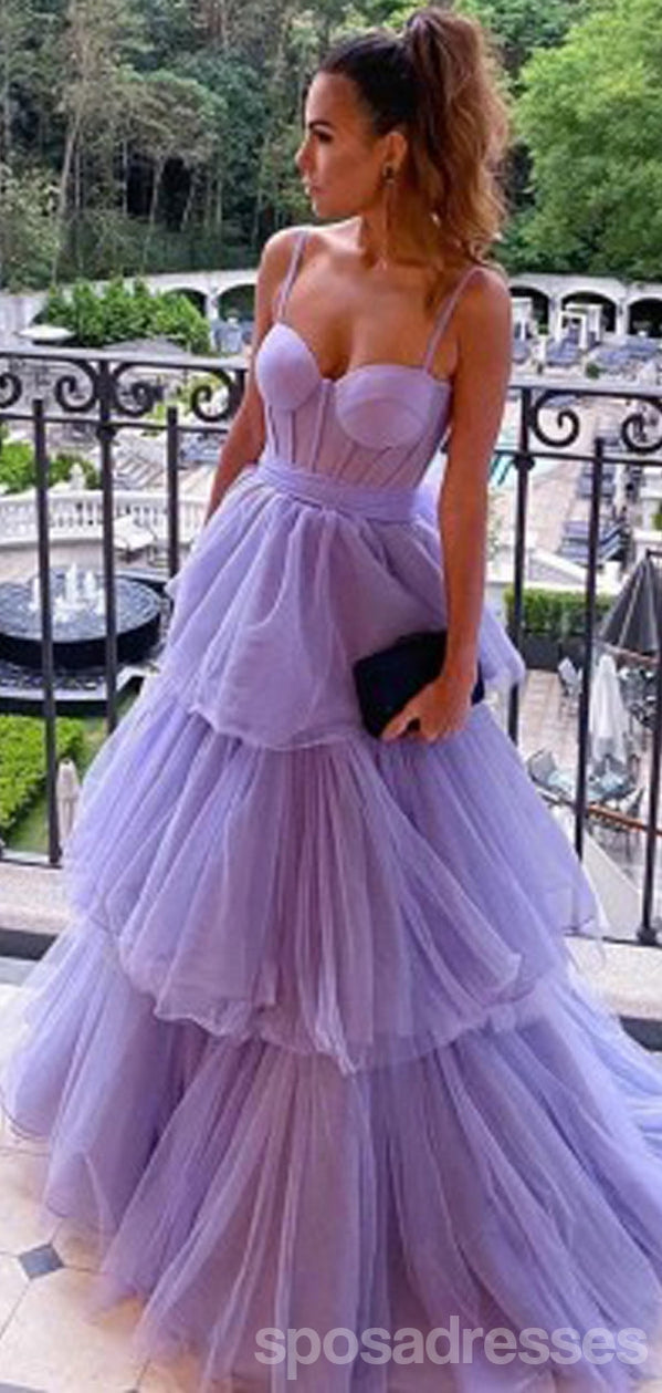 Elegant Purple A-Line Spaghetti Strap Long Prom Dress for Women - Perfect for Formal Dances, Graduations & Special Occasions
