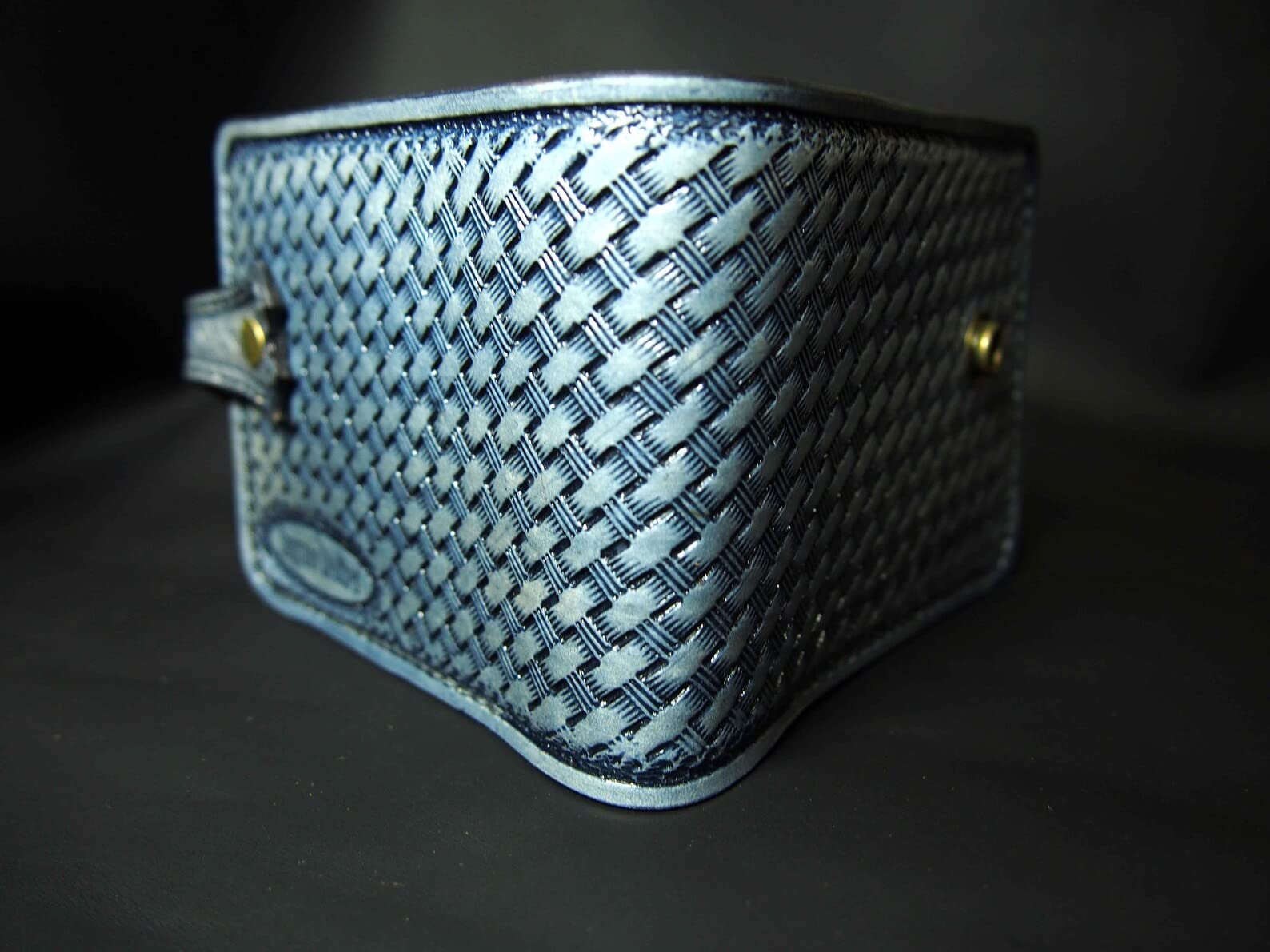 Blue Celtic Men's 3D Genuine Leather Bifold Wallet - Handmade Carved & Tooled Leather Wallet with Airbrush Art - Custom Personalized Gift for Men - Perfect for Everyday Use, Travel & Special Occasions