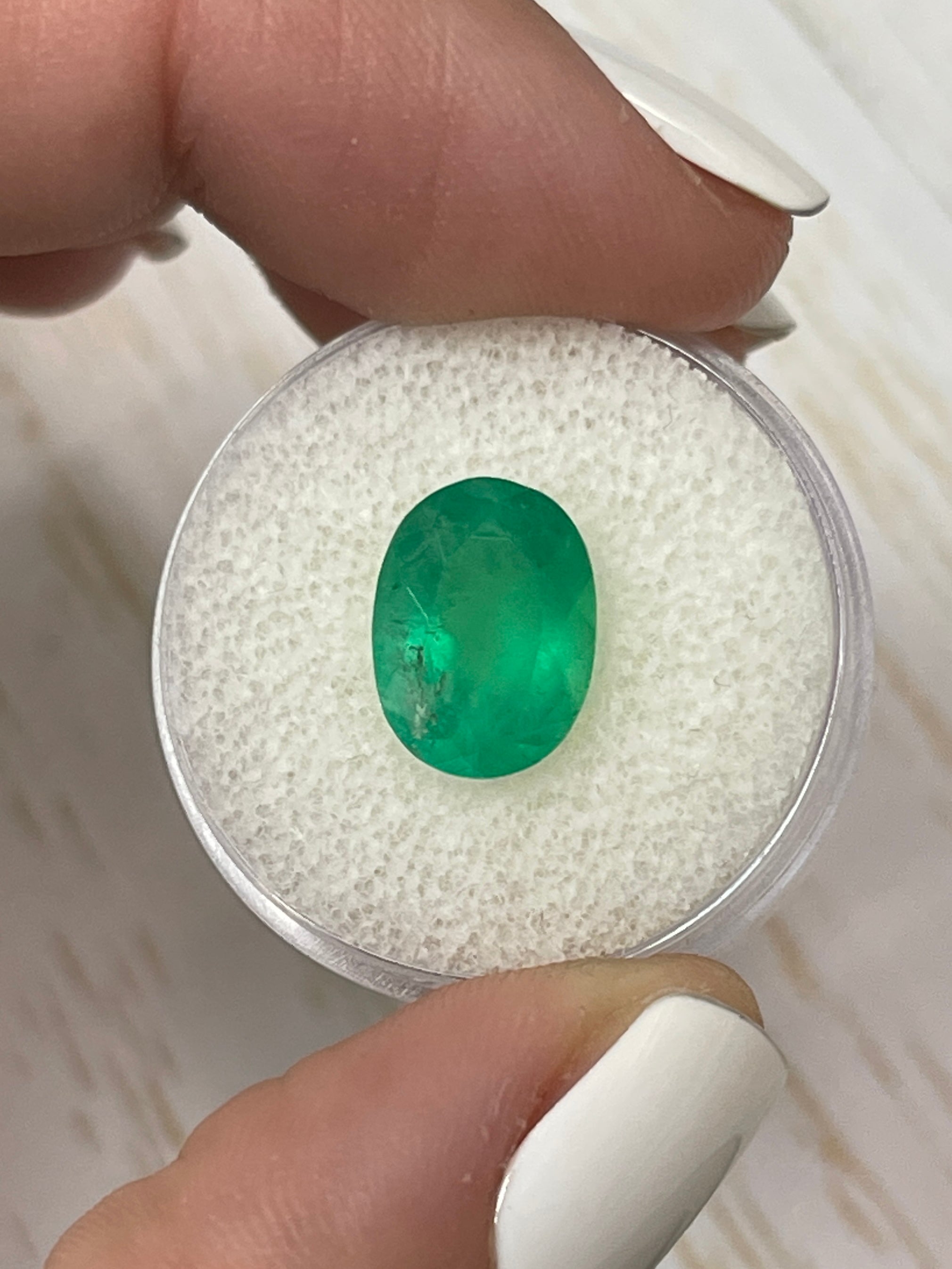 3.46 Carat Neon Green Natural Loose Colombian Emerald Oval Cut Gemstone for Jewelry Making & Engagement Rings | High-Quality Loose Emerald for Necklaces, Earrings & Custom Designs