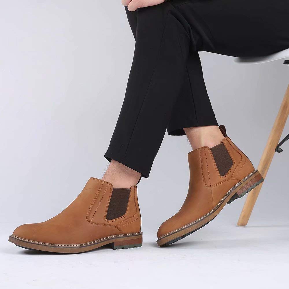 Arkbird Men's Genuine Leather Chelsea Ankle Boots - Oxford Style Dress Shoes for Casual & Formal Wear | Perfect for Office, Wedding & Night Out